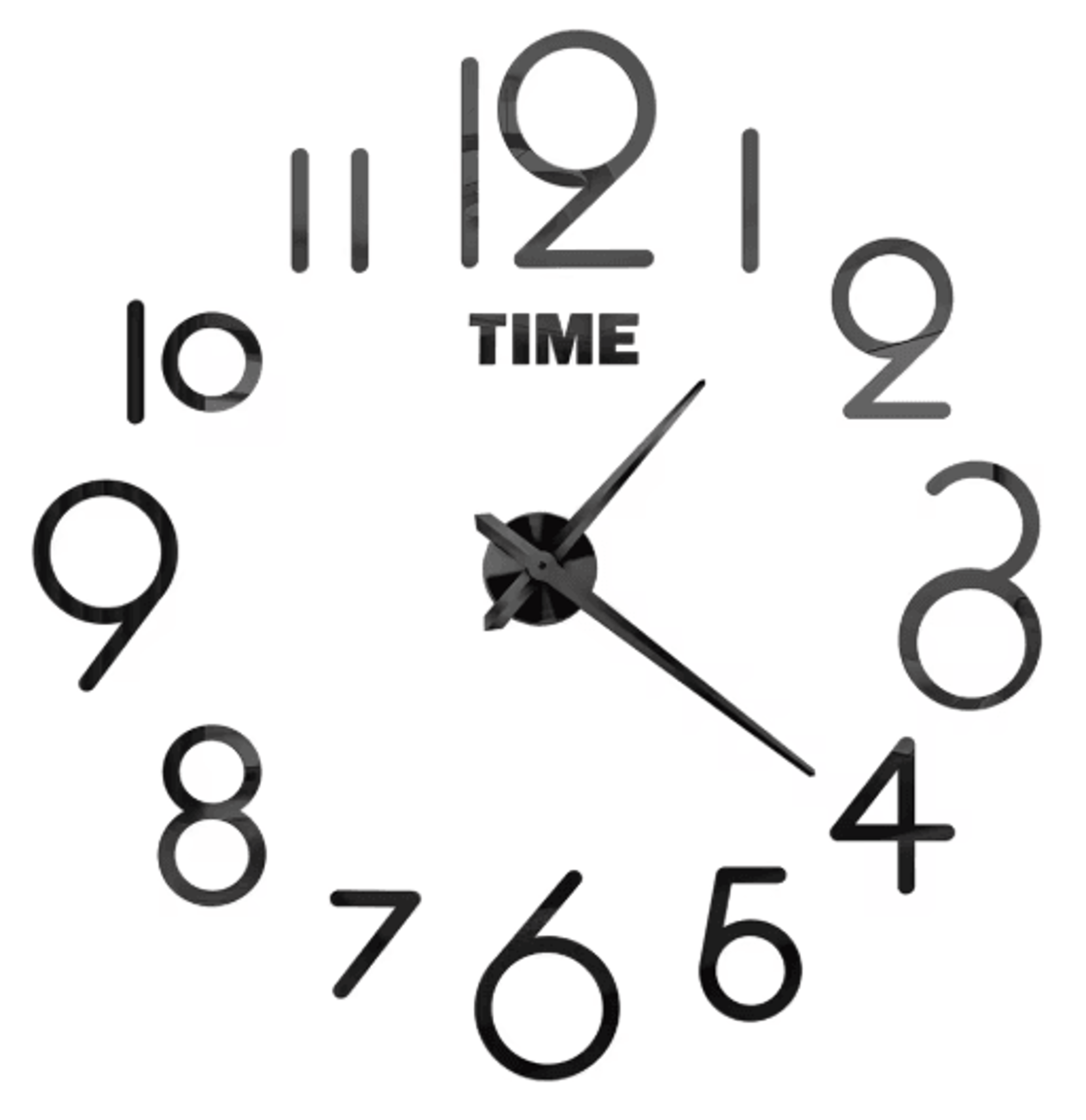 Large Roman Numeral Mirror Wall Clock  2D3D DIY Acrylic Quartz Clock 12
