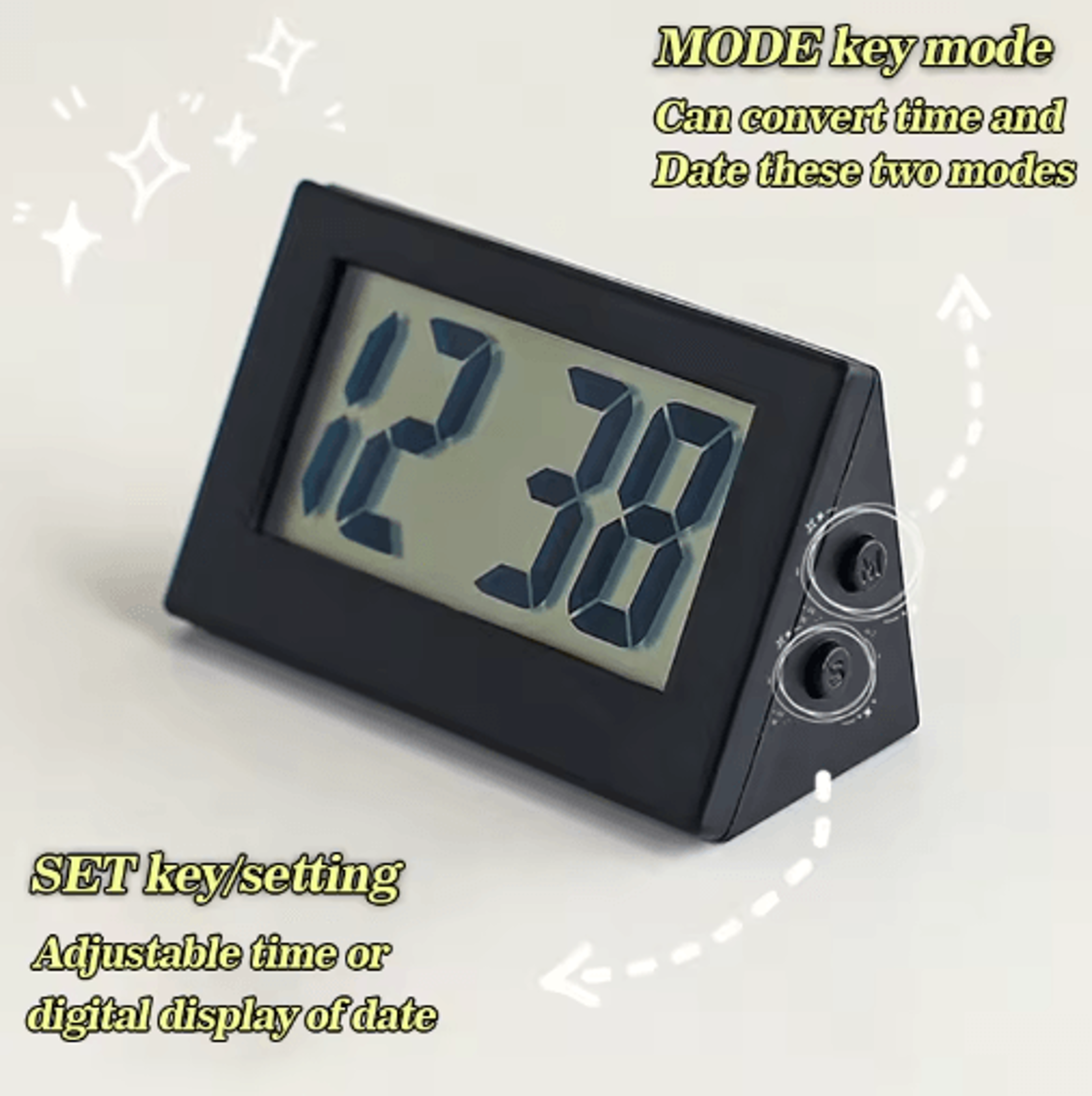 Mini LCD Digital Alarm Clock  Simple Desk  Bedside Time Display 18
