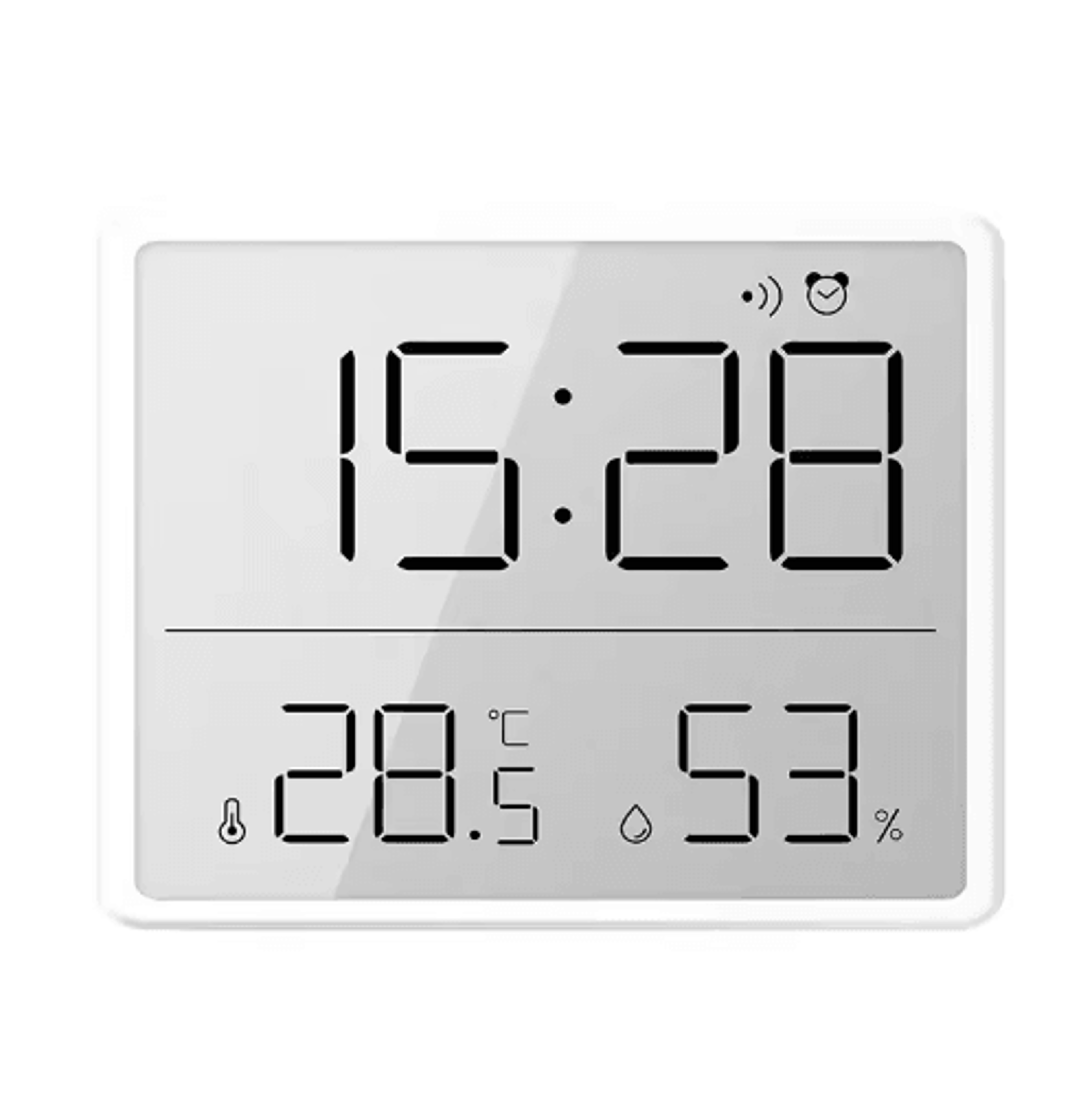 UltraThin LCD Alarm Clock  Large Temperature  Humidity Display With Magnetic Design 2