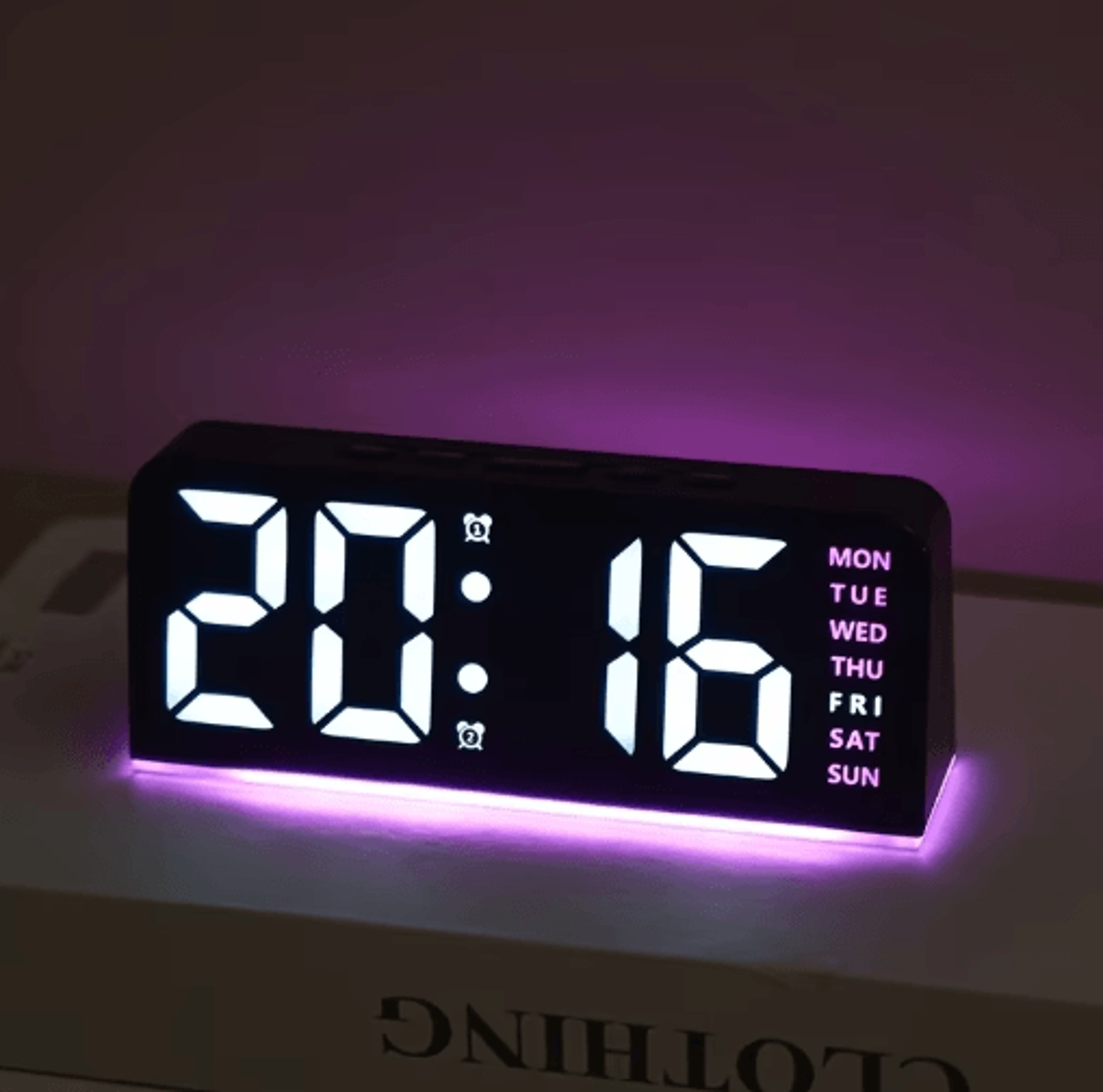 Digital LED Dual Alarm Clock  Date Display Snooze  Night Light 9