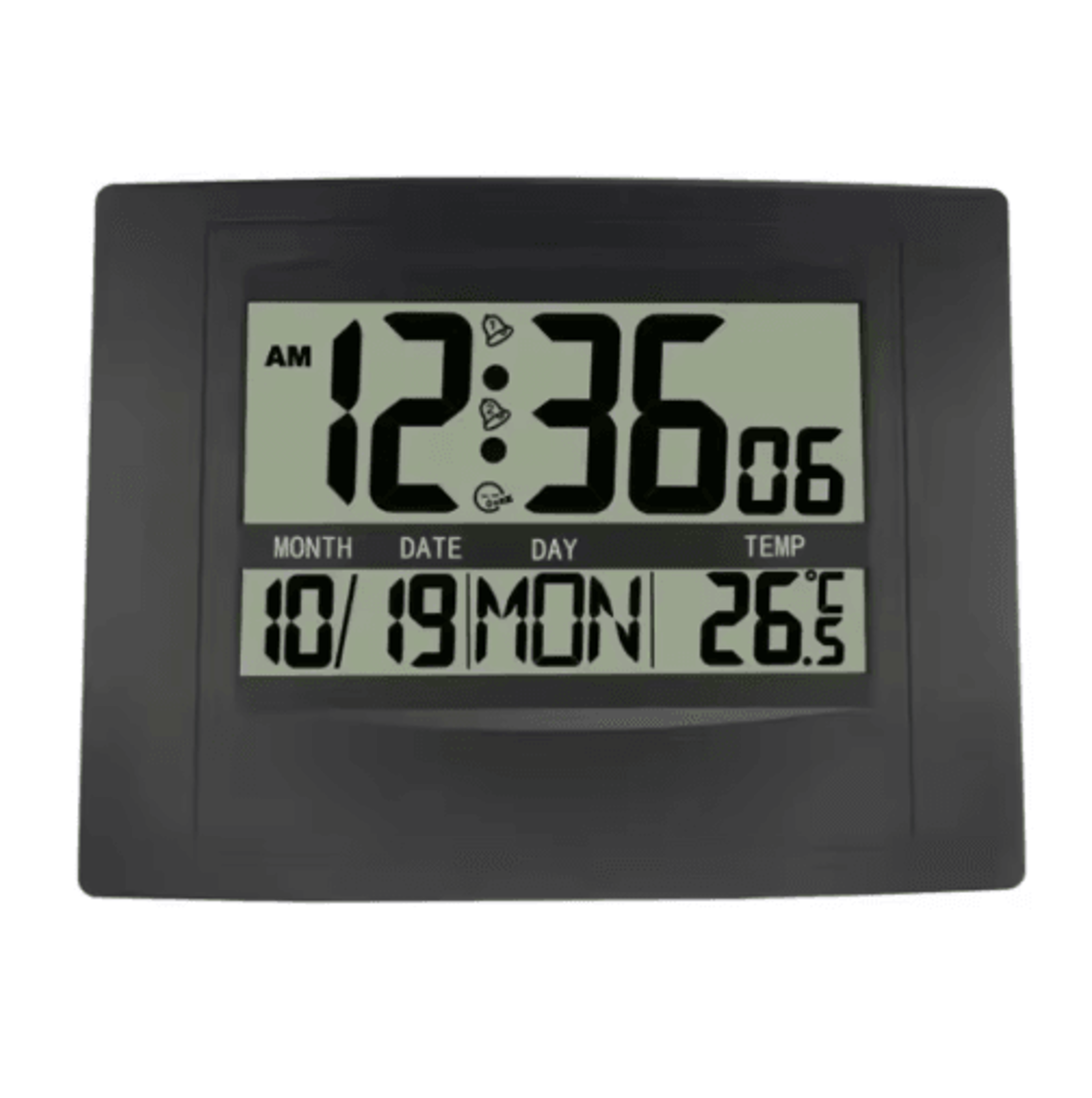 Large Display LCD Alarm Clock  Dual Alarm With Date Week  Temperature Display 0