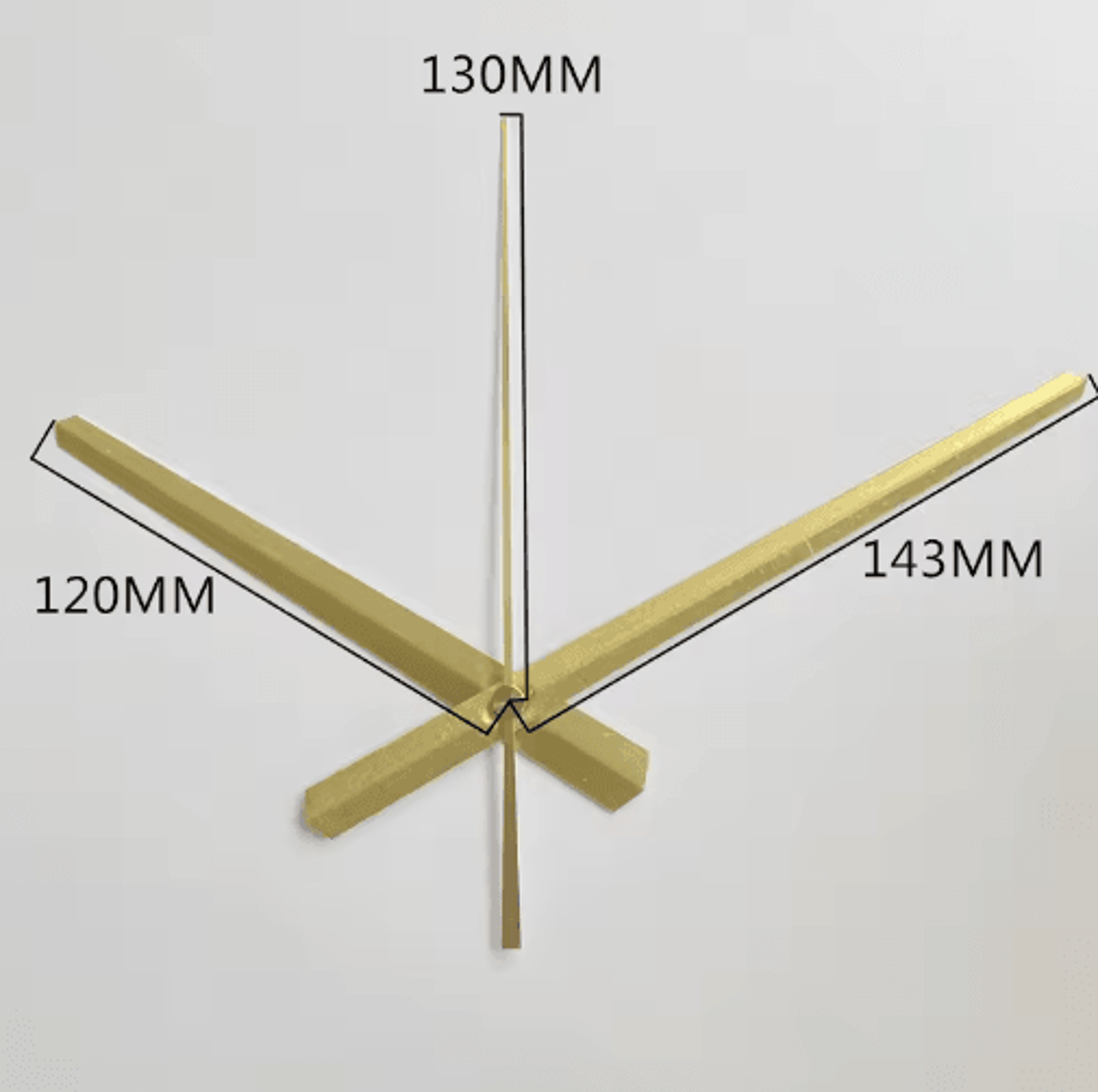 Large Gold Metal Wall Clock Hands  Hour Minute  Second Hand Decor Set 9