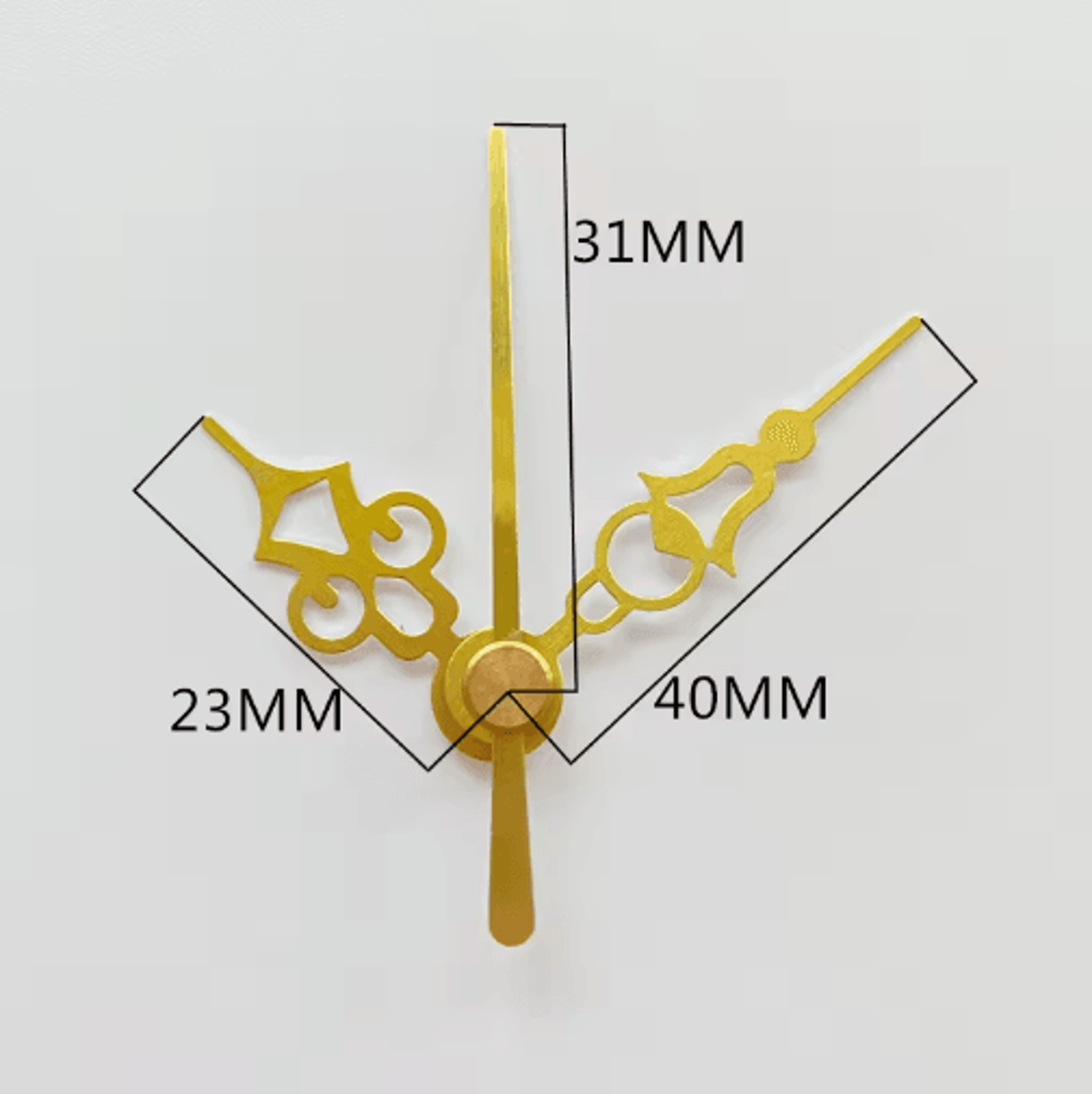 Large Gold Metal Wall Clock Hands  Hour Minute  Second Hand Decor Set 6