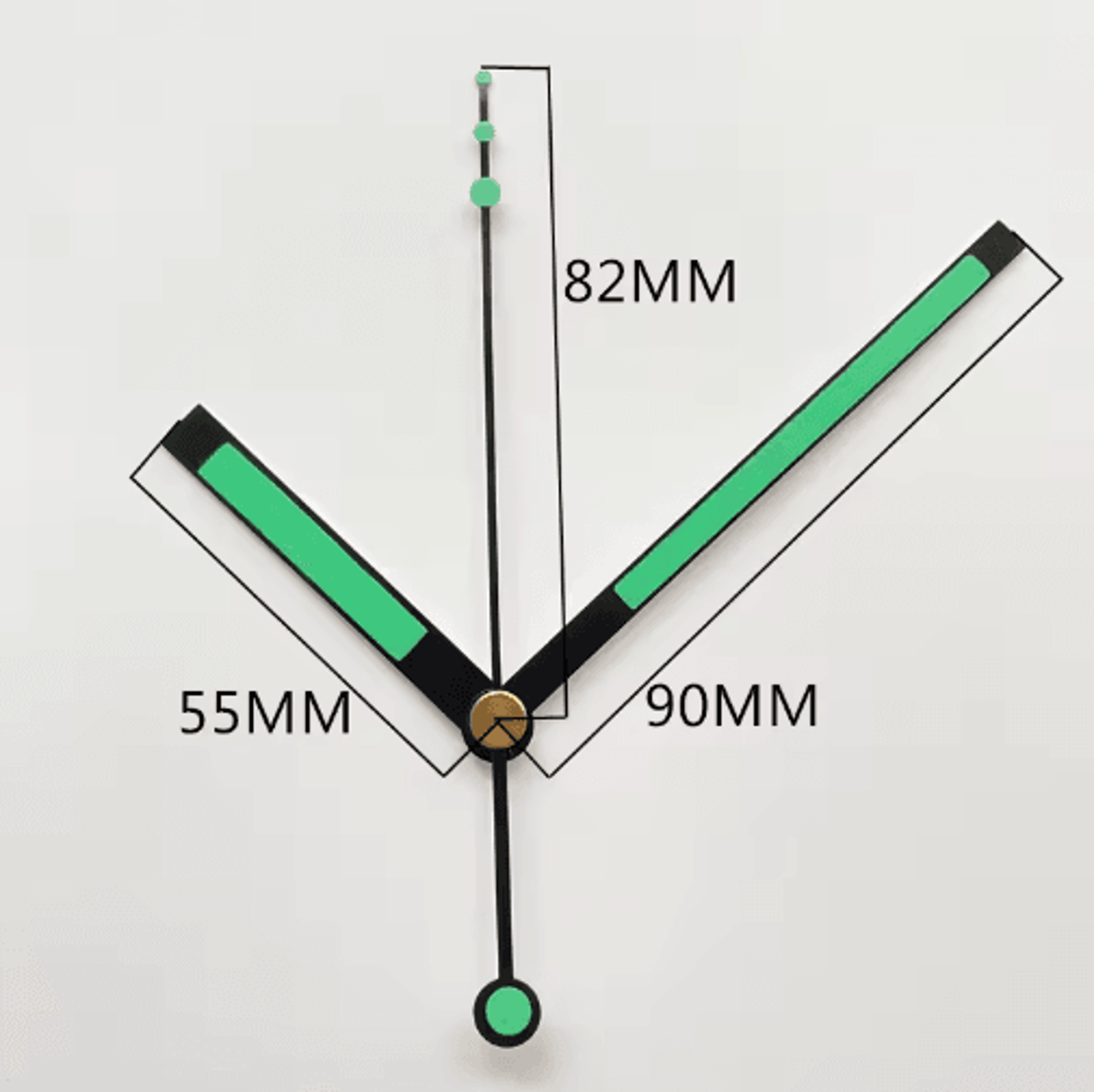 Large Gold Metal Wall Clock Hands  Hour Minute  Second Hand Decor Set 18