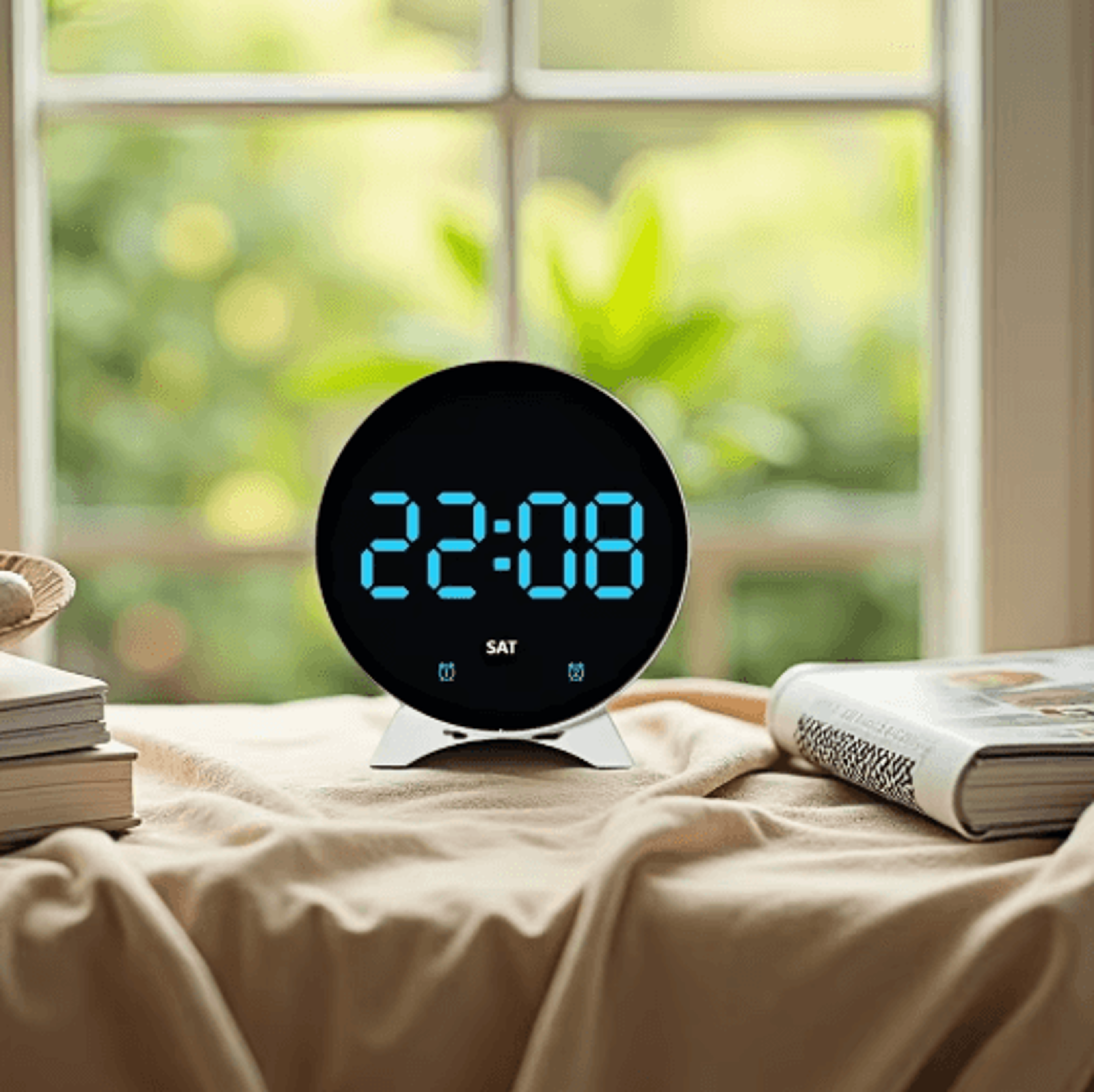 USB Digital Alarm Clock  Dual Alarms With Temperature Date  Week Display 12