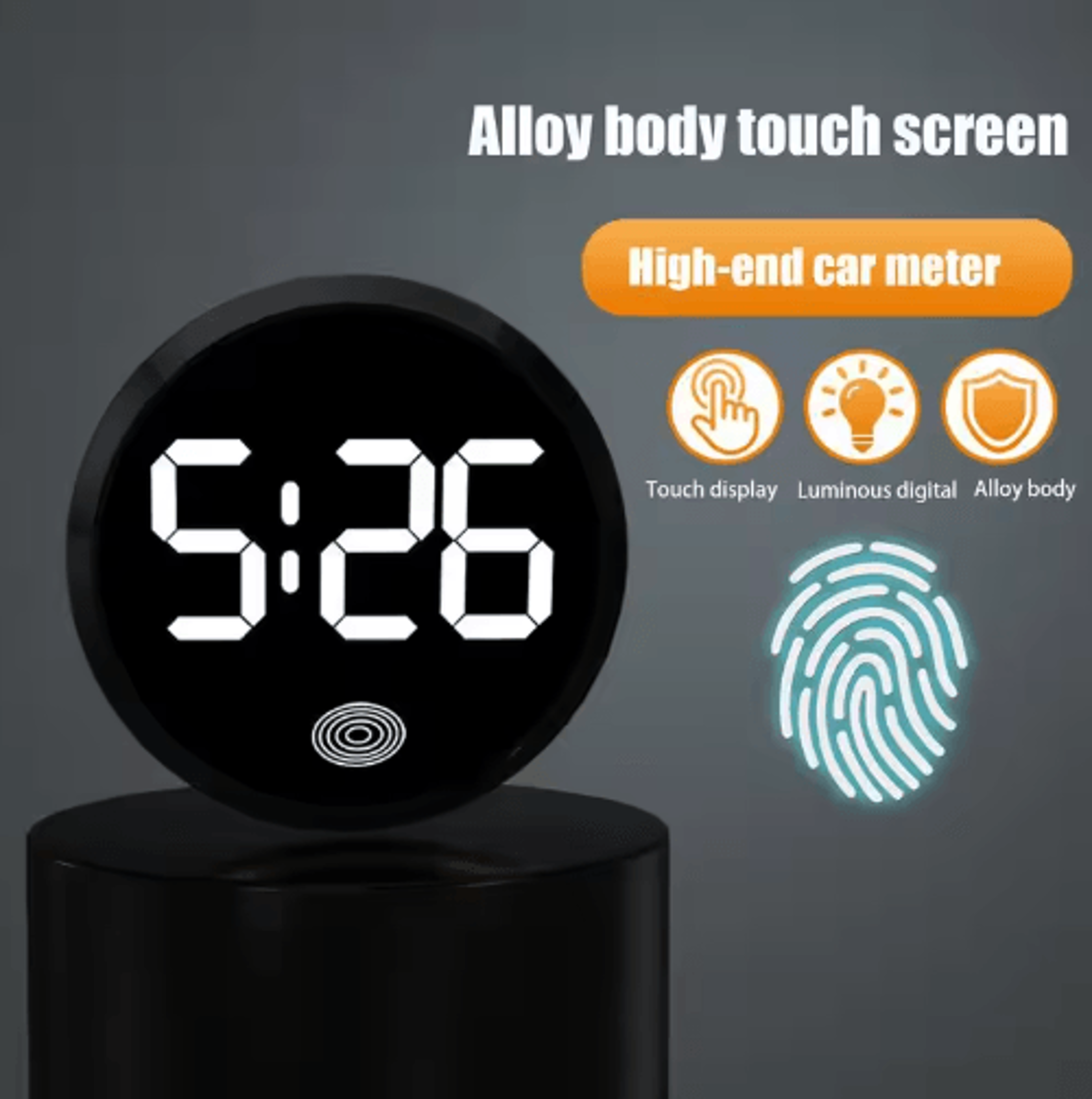 TouchActivated Car Vent Digital Clock  Waterproof LED Dashboard Time Display 4