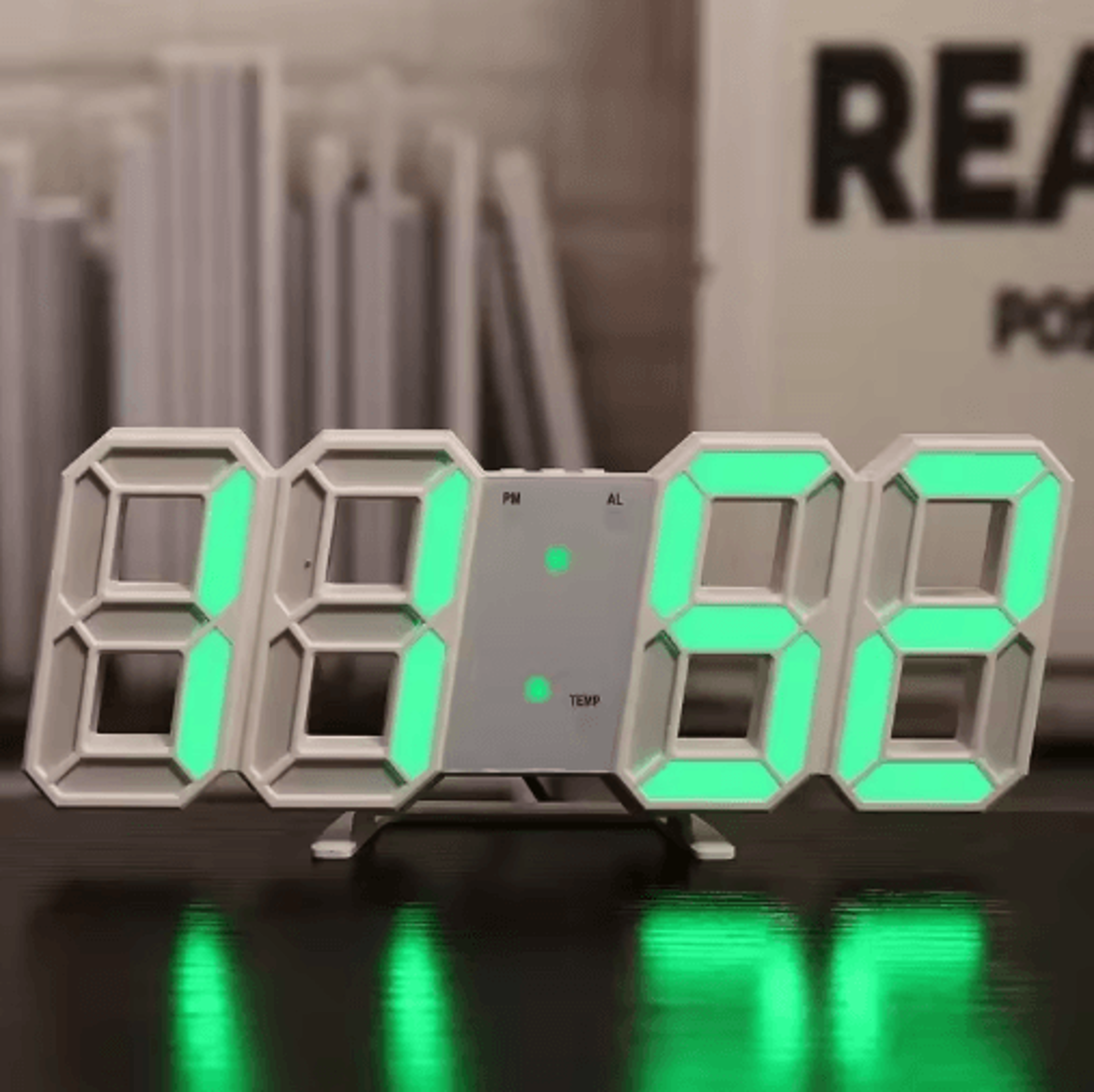 3D LED Digital Wall Clock  Luminous USBPowered Display For Modern Decor 1