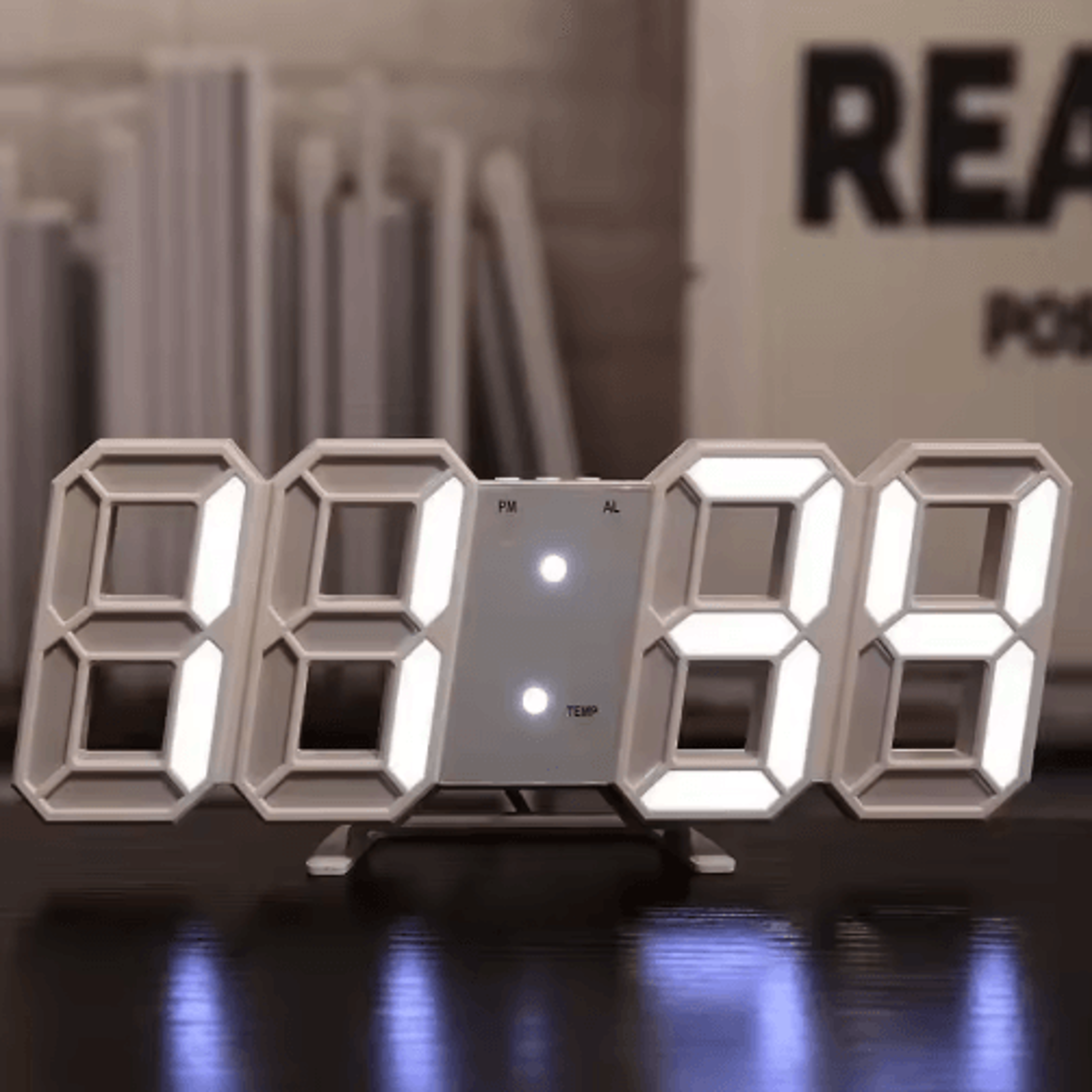 3D LED Digital Wall Clock  Luminous USBPowered Display For Modern Decor 7