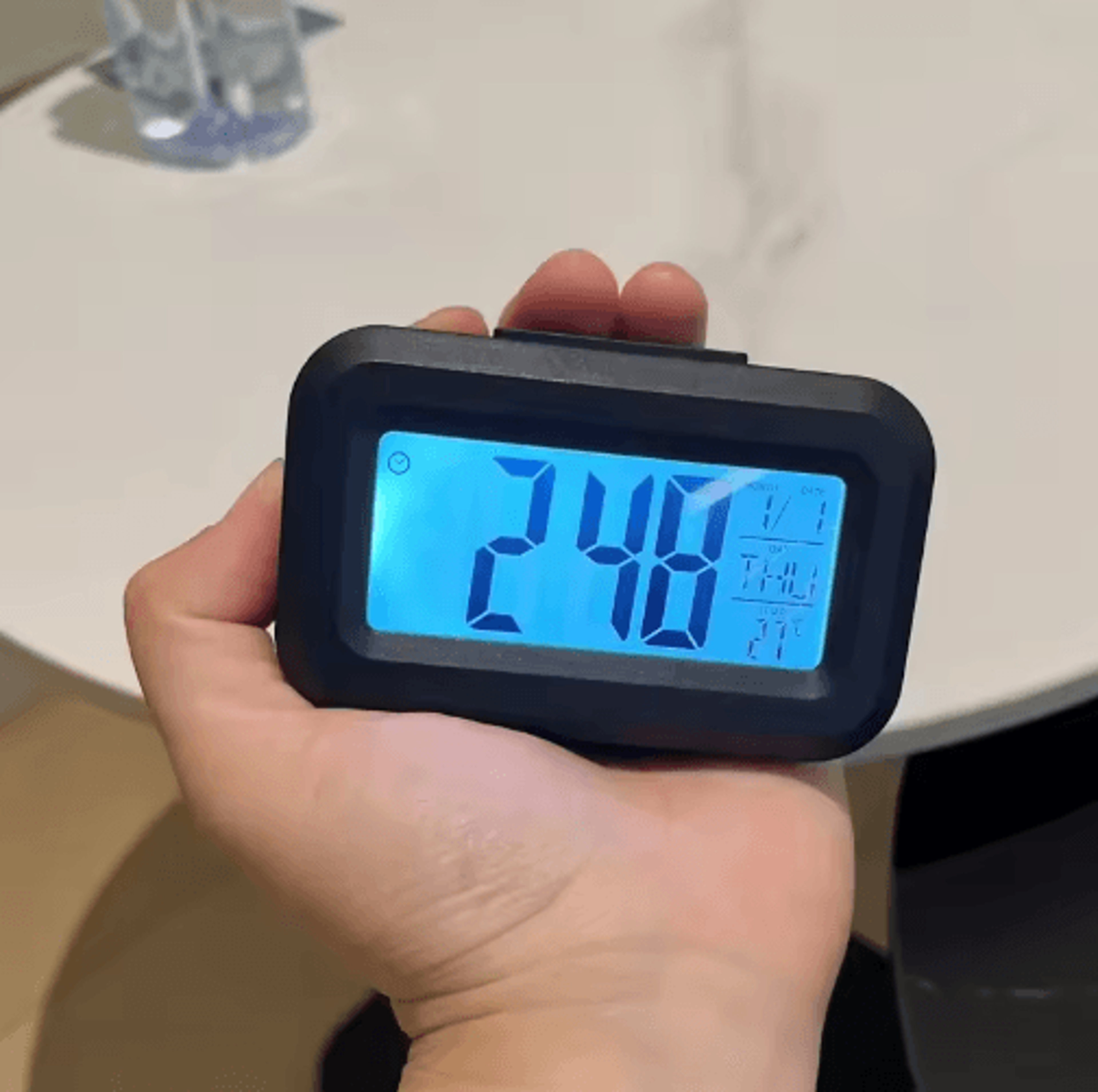 LED Digital Alarm Clock  Backlit Desktop Clock With Snooze  Calendar 5
