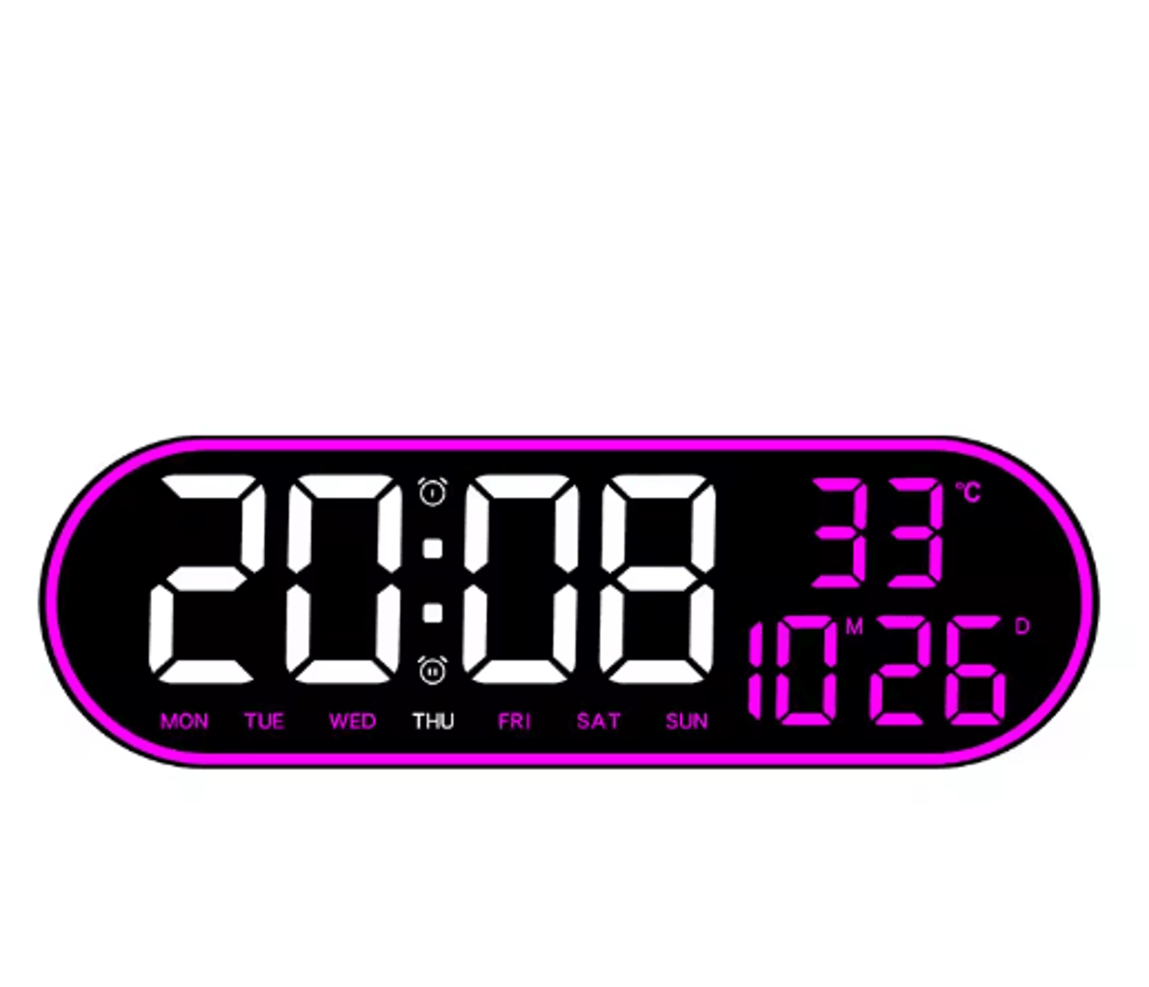 15Inch LED Digital Wall Clock  Remote Control With Temperature Date  Week Display 2