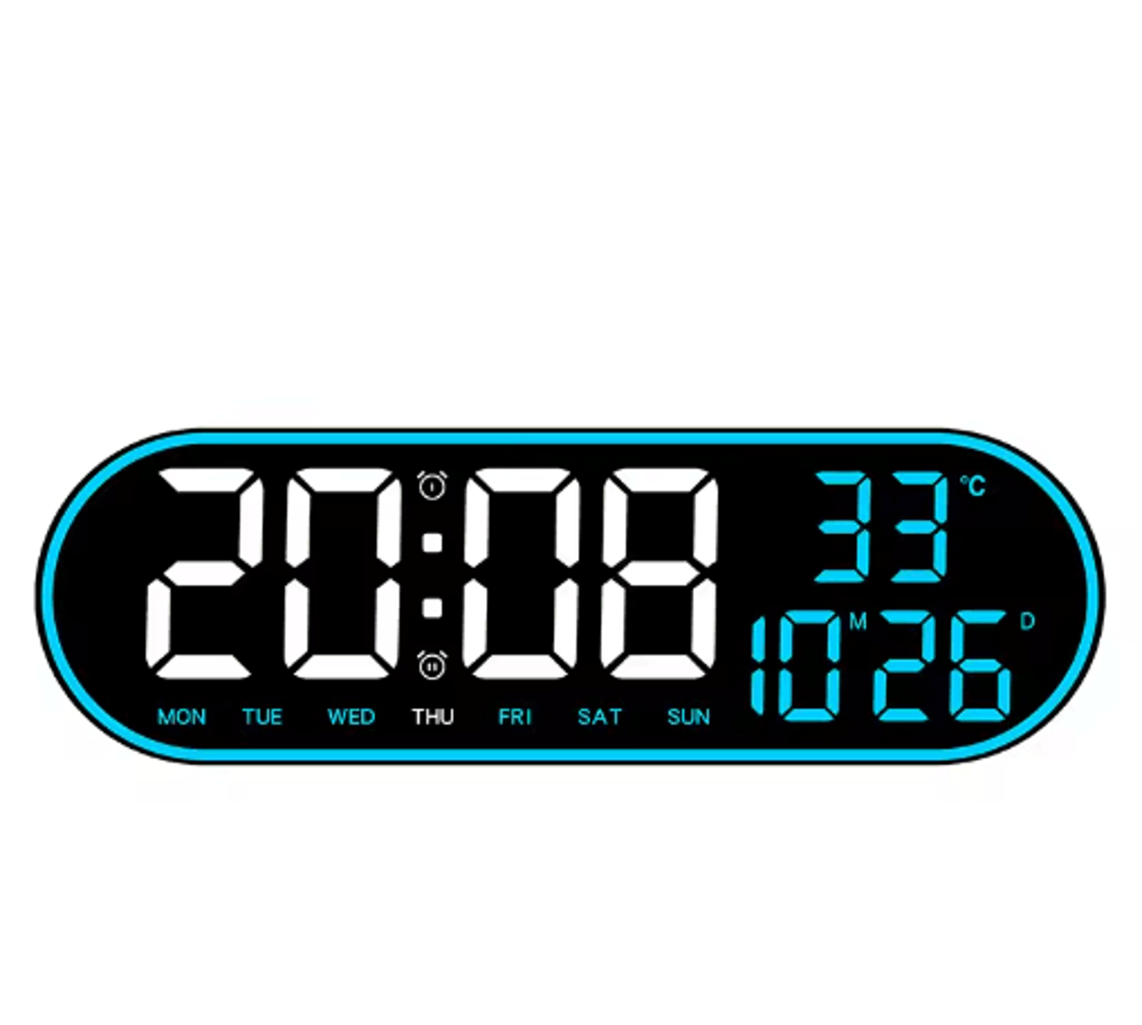 15Inch LED Digital Wall Clock  Remote Control With Temperature Date  Week Display 4