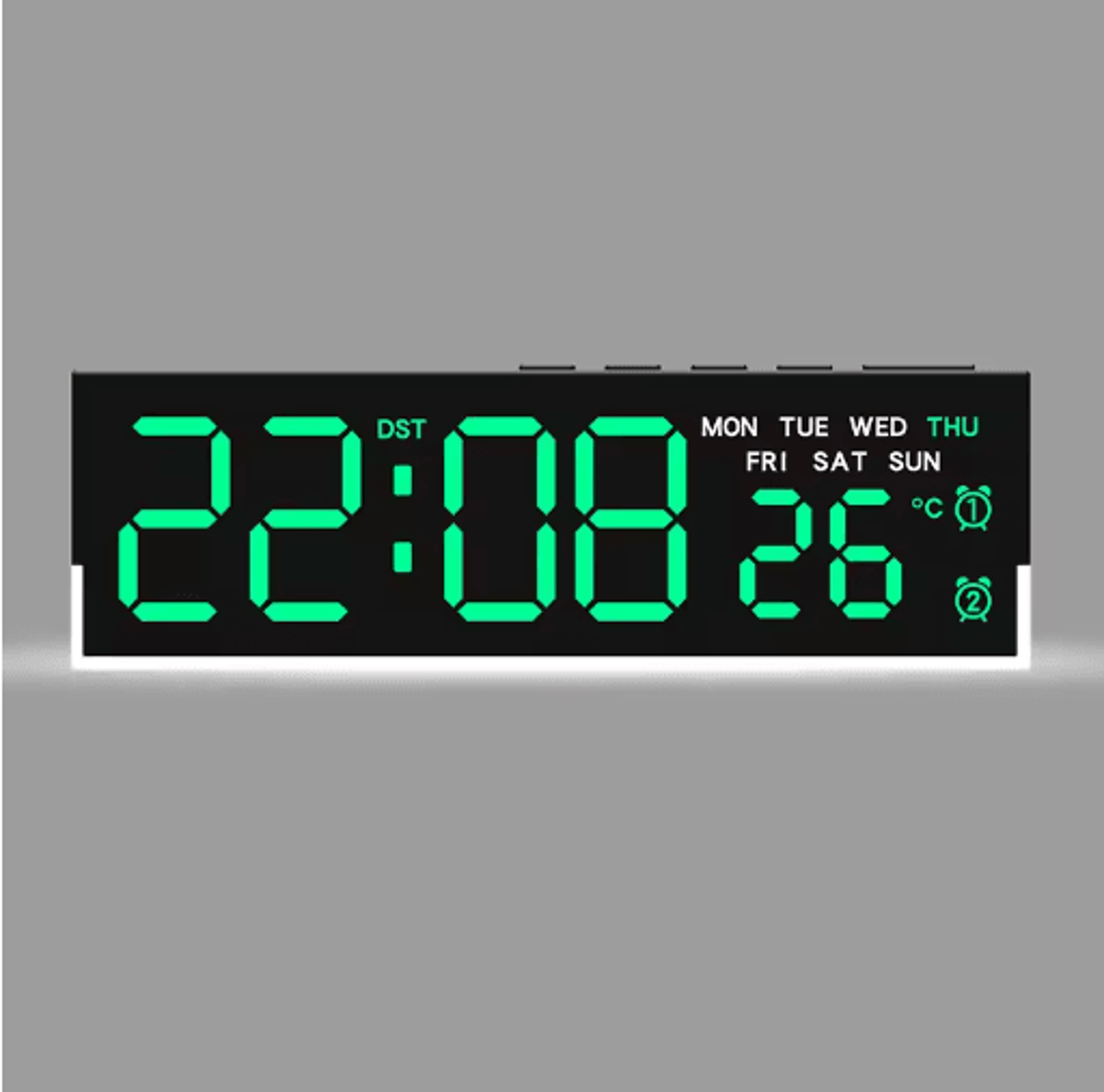 USB Digital Alarm Clock  White Mood Light Dual Alarms  Temperature Display 8