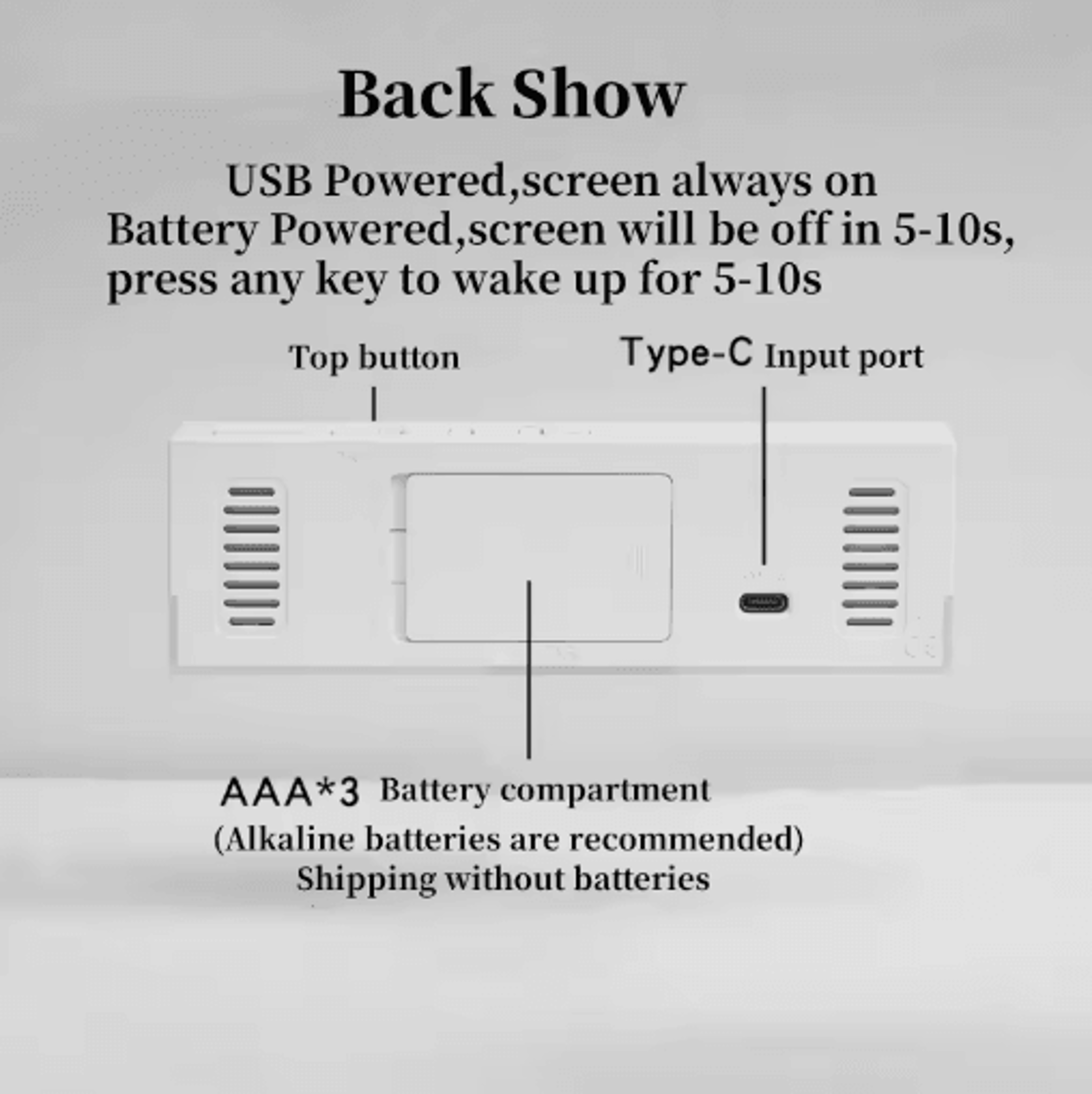 USB Digital Alarm Clock  White Mood Light Dual Alarms  Temperature Display 10