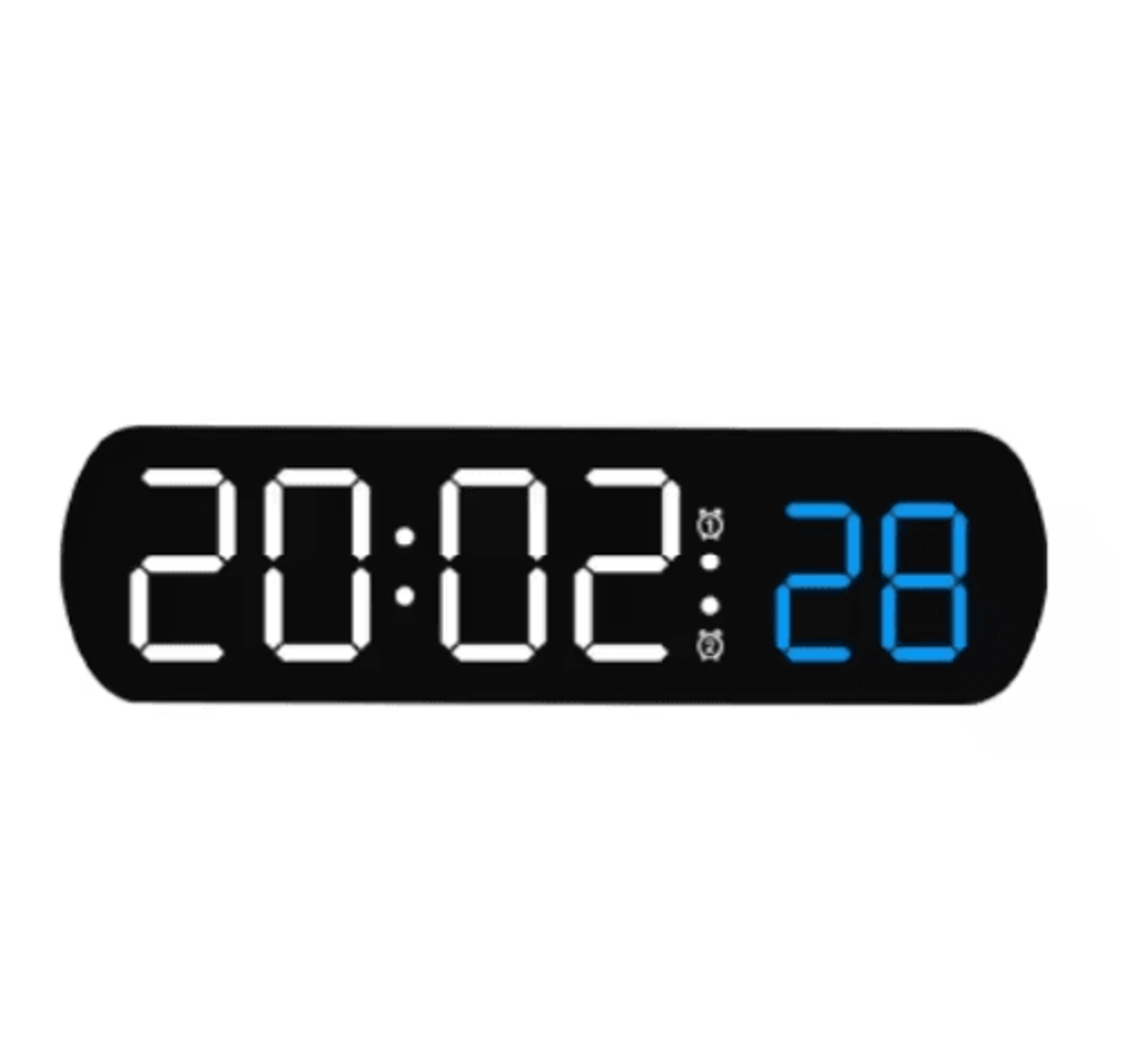 Voice Control LED Alarm Clock  Dual Alarms Timer  Temperature Display 2