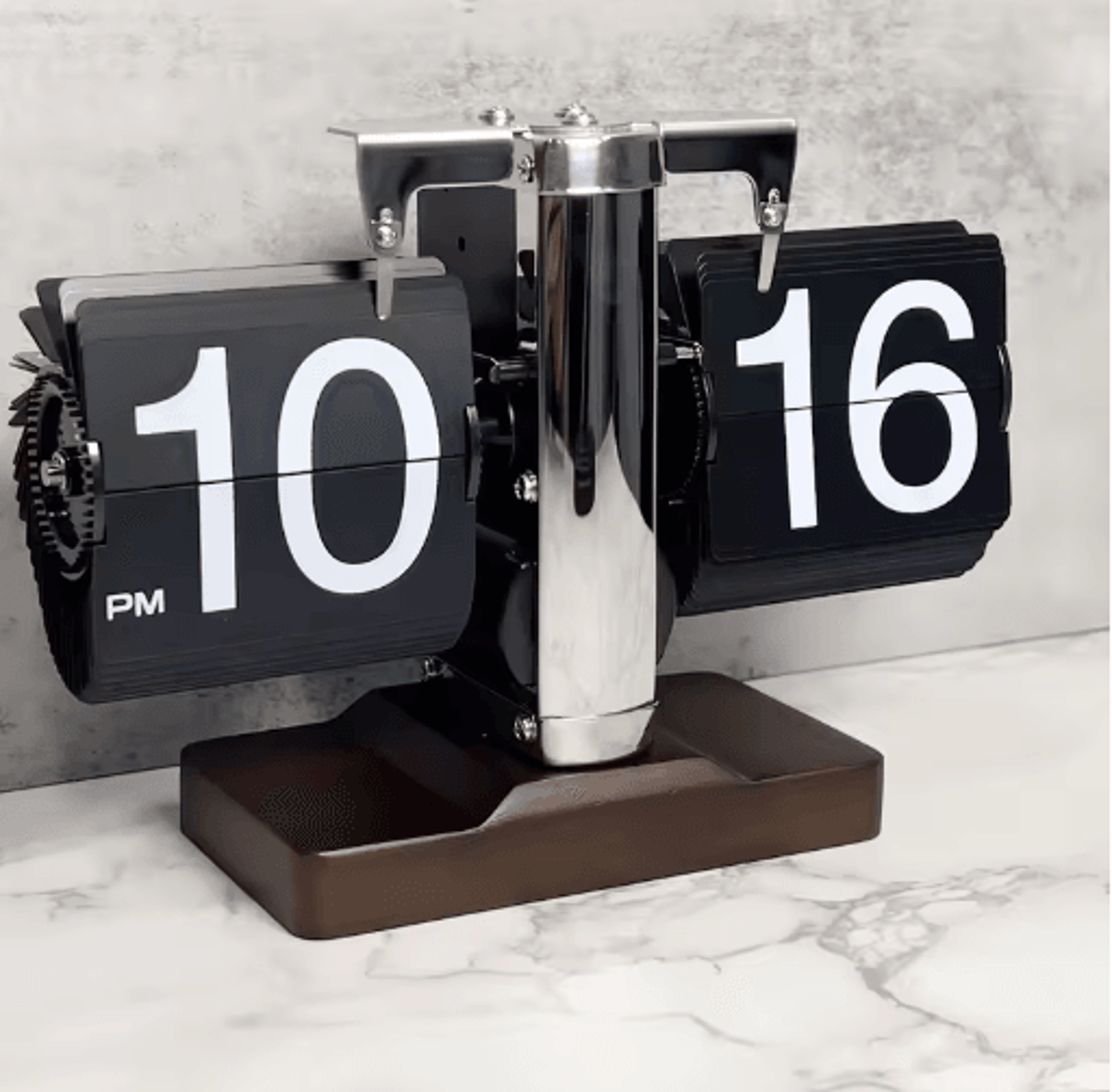 Vintage Flip Page Clock  Automatic Quartz Desktop Timepiece For Retro Decor 21