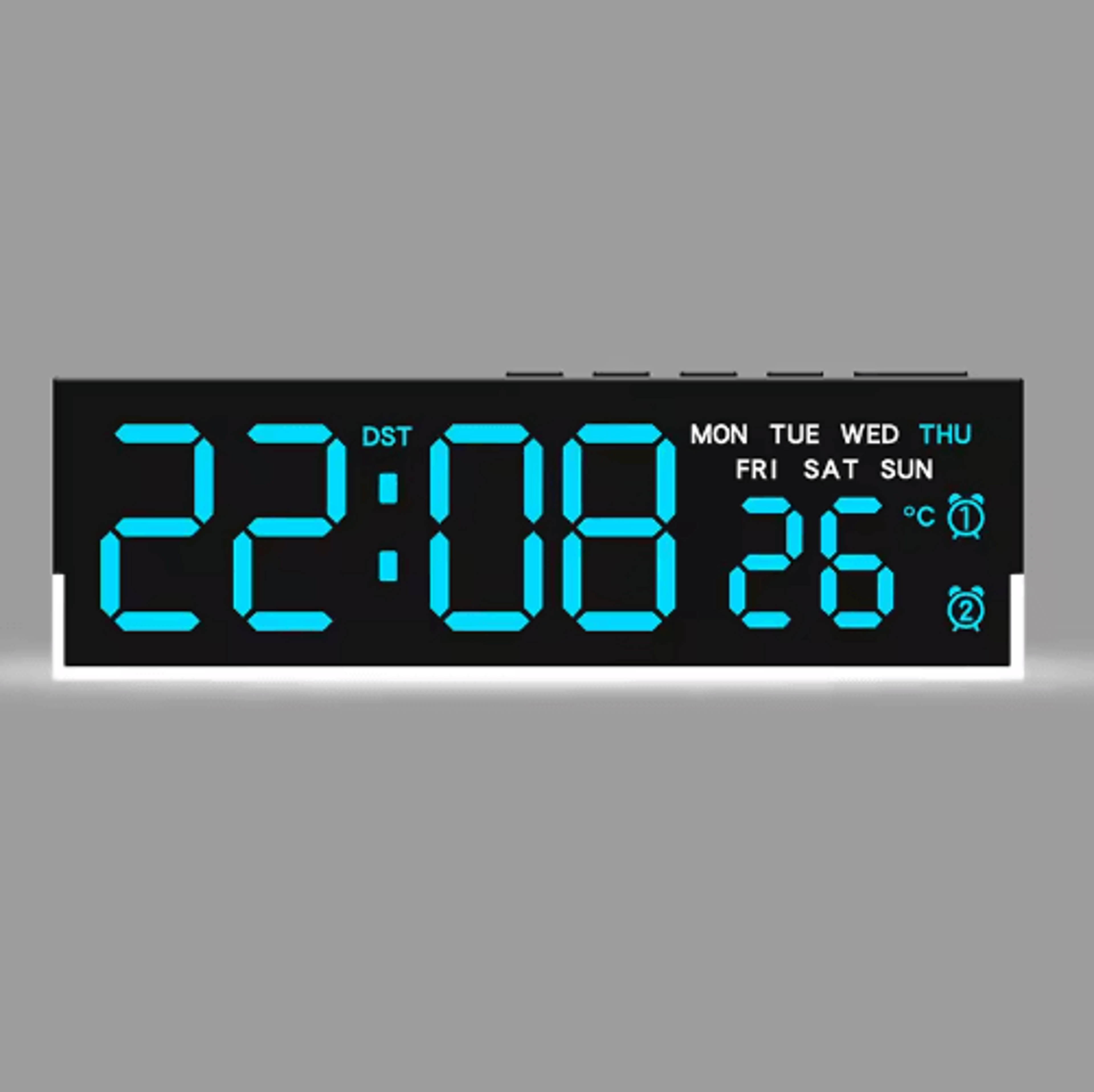 USB Digital Alarm Clock White Mood Light Dual Alarms  Temperature Display 8