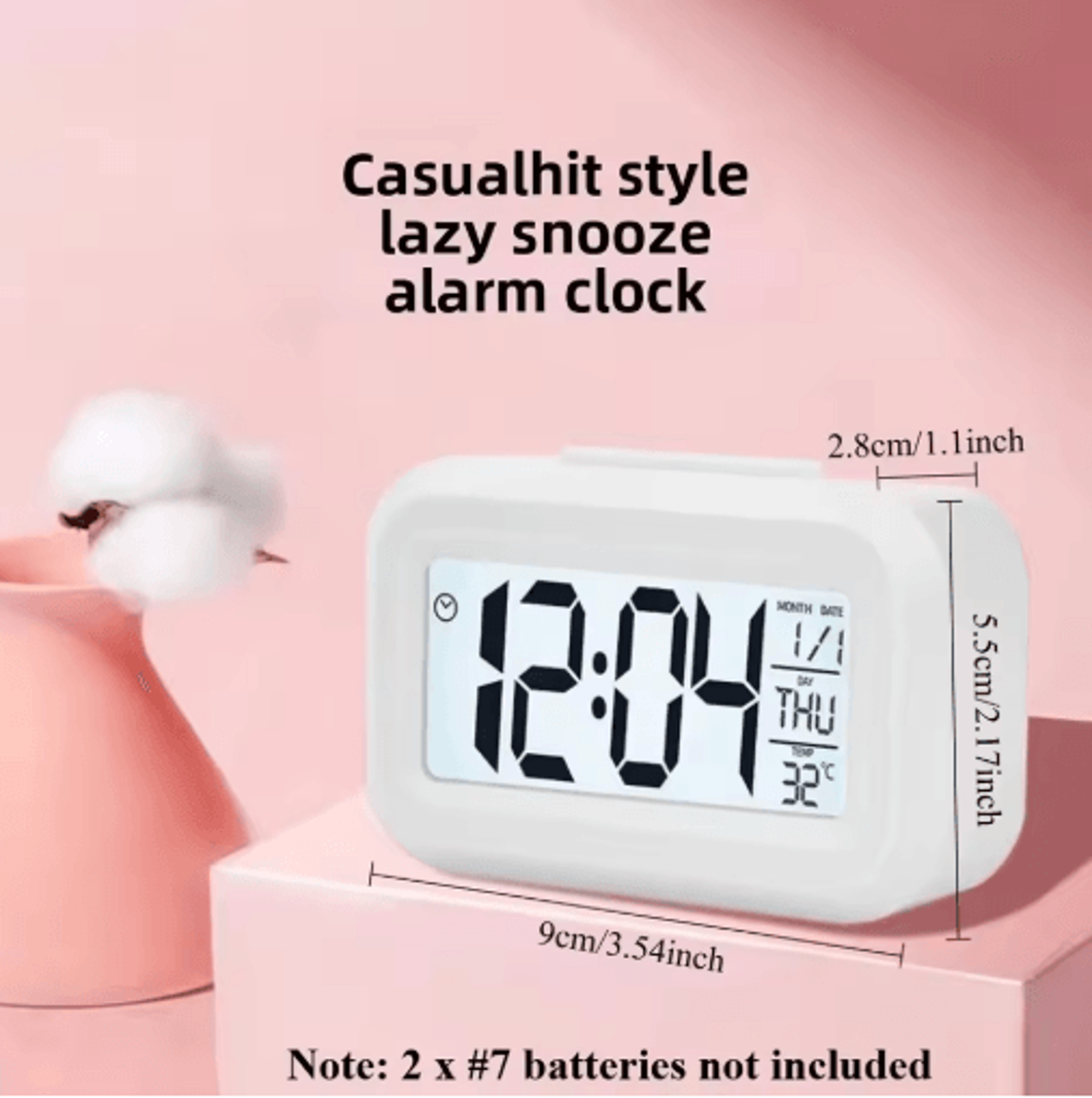 Kids Digital Bedside Alarm Clock  Date  Temperature Display For Bedroom Or Desk 7