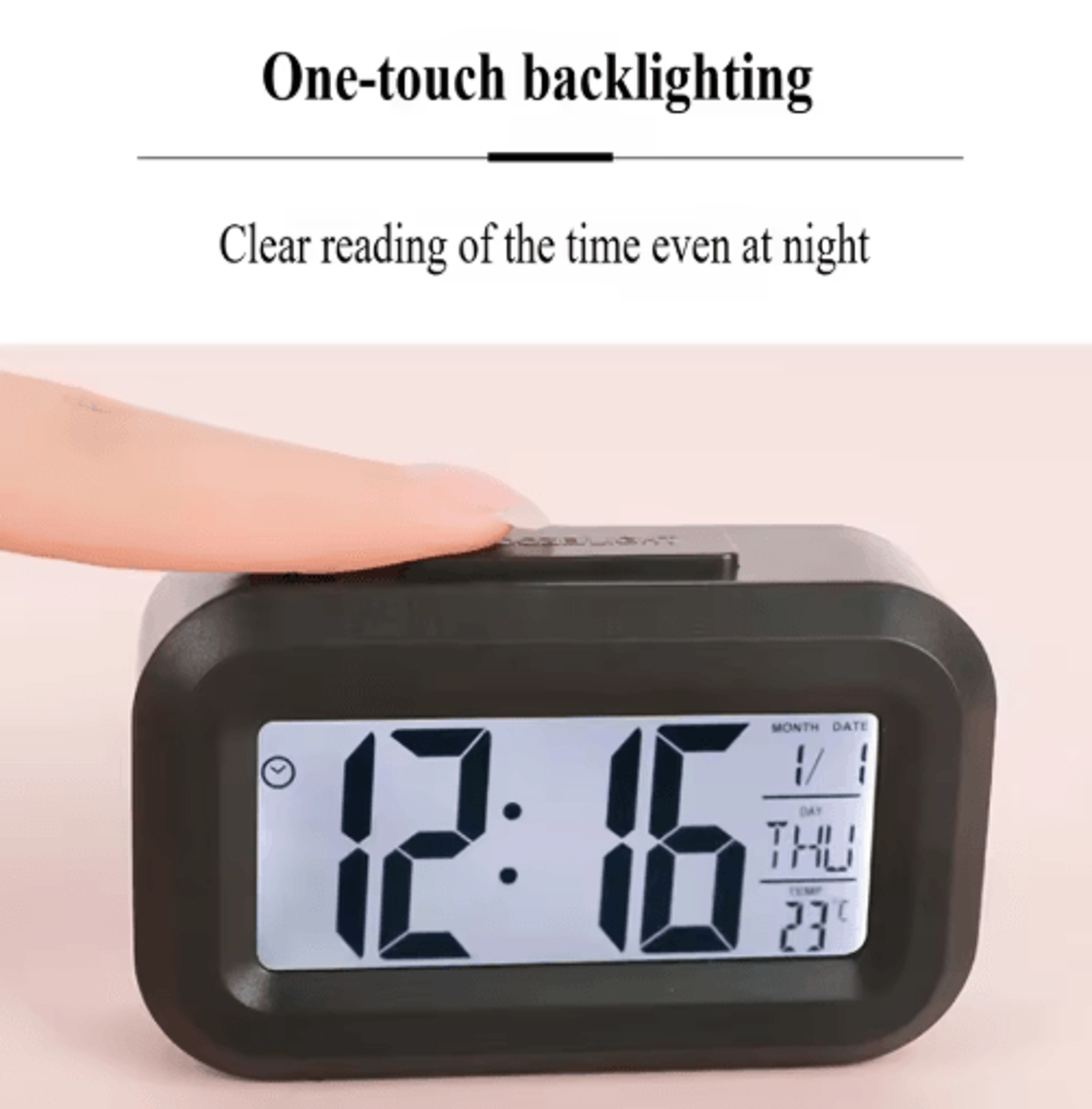 Kids Digital Bedside Alarm Clock  Date  Temperature Display For Bedroom Or Desk 10