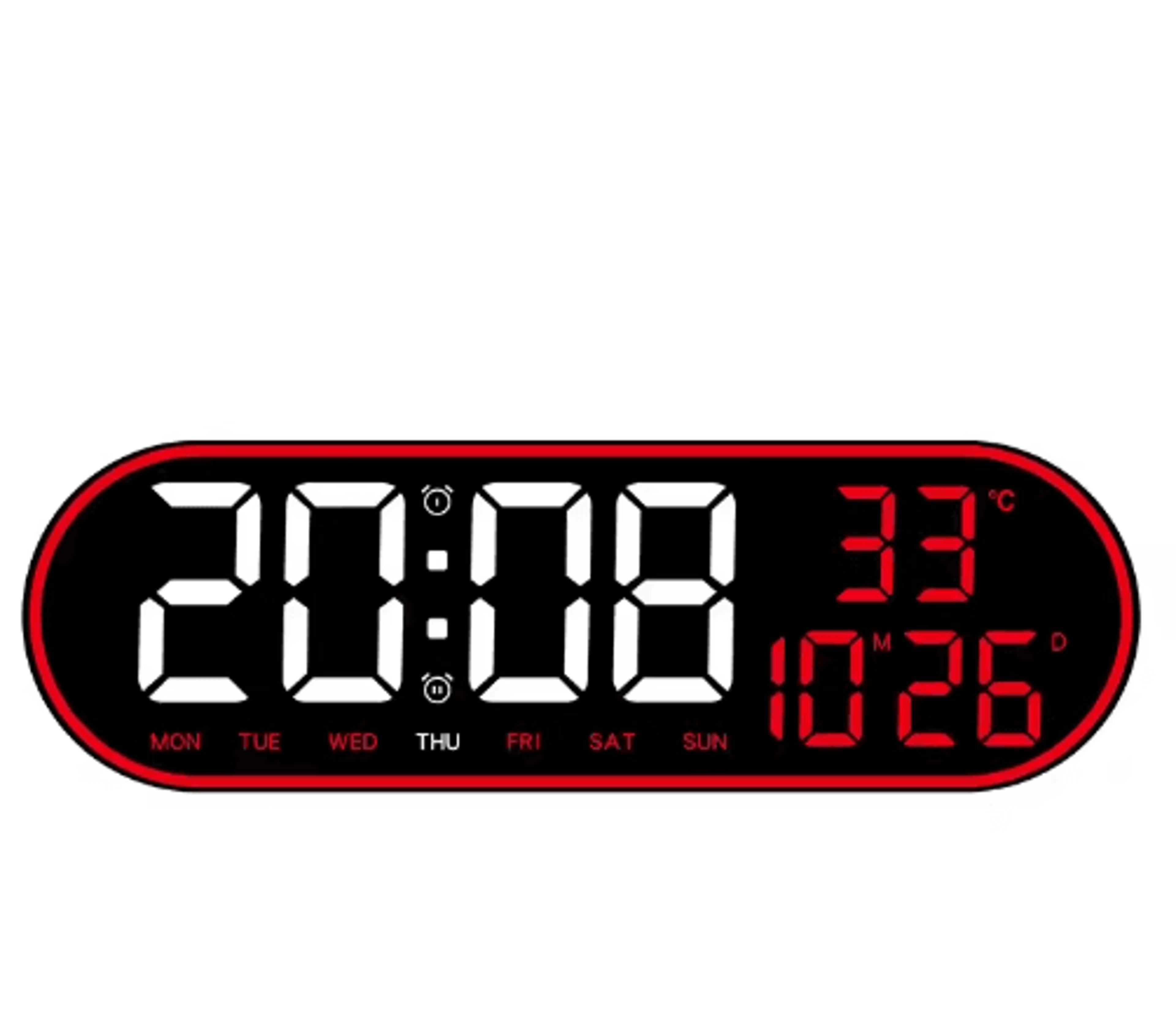 15Inch LED Digital Wall Clock  Remote Control With Temperature Date  Week Display 2