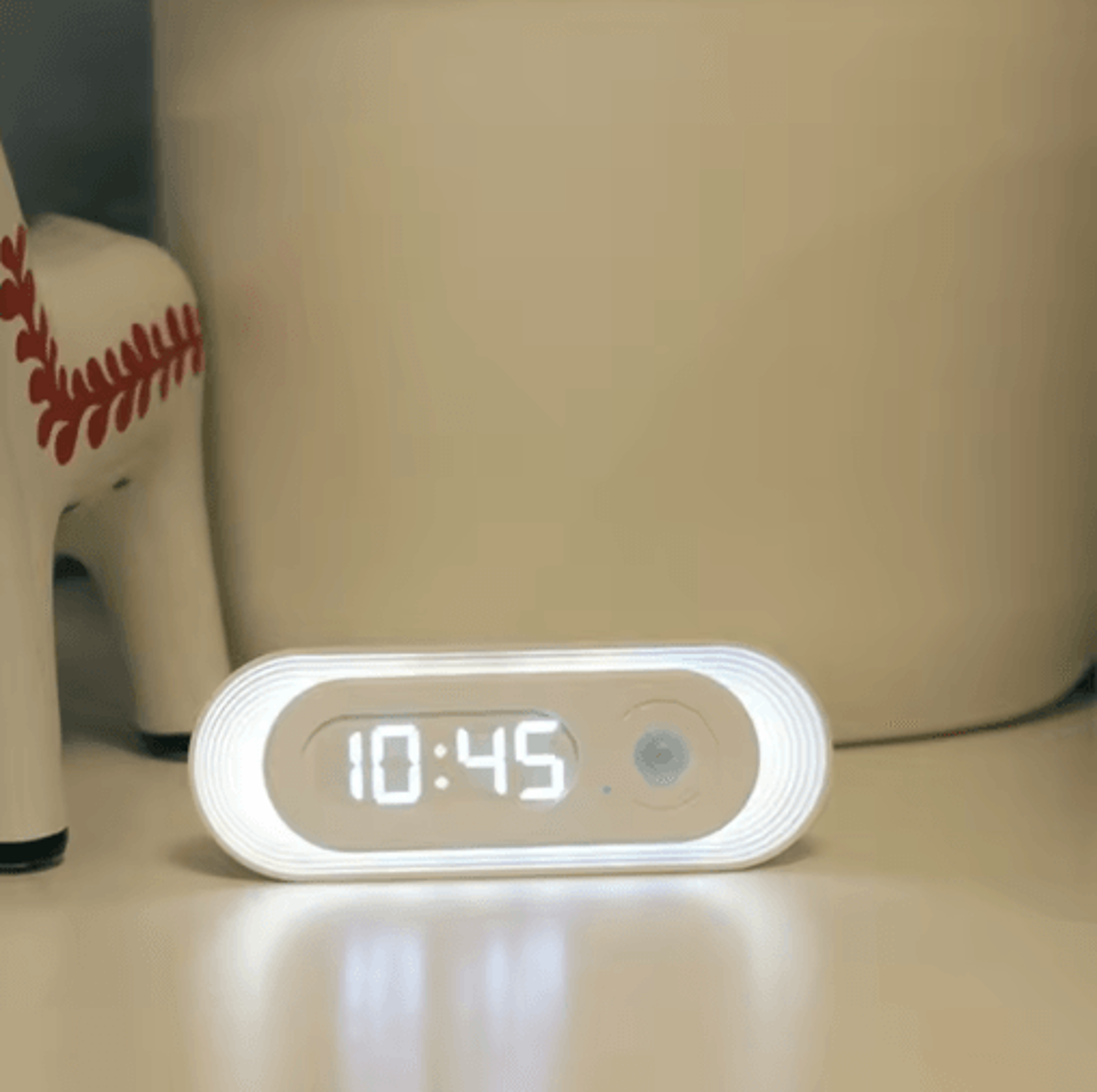 Motion Sensor Wall Clock Night Light  USB Suction Clock For Home Decor 0