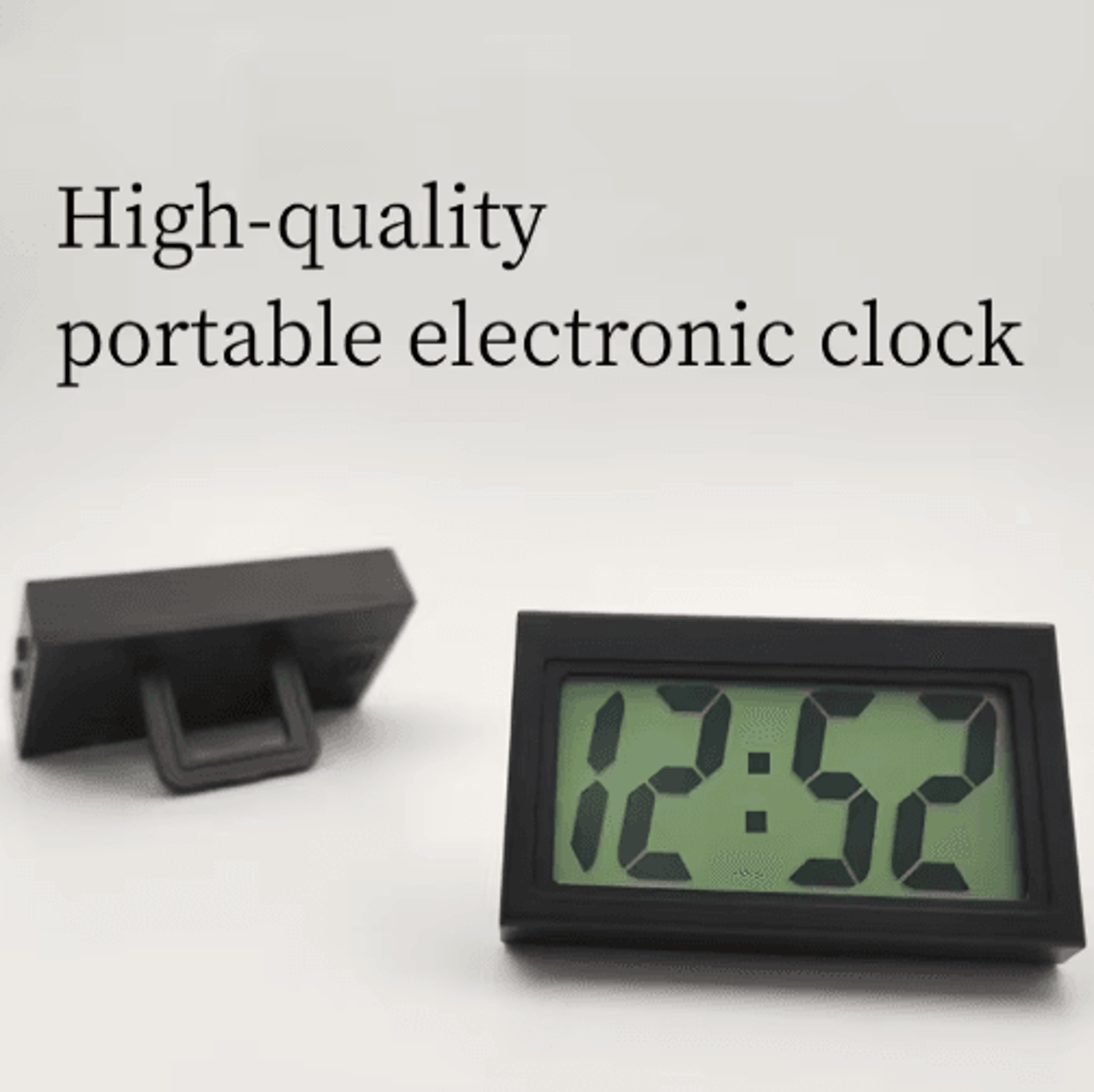 Mini Portable LCD Desk Clock  Battery Powered Date  12H Time Display 7