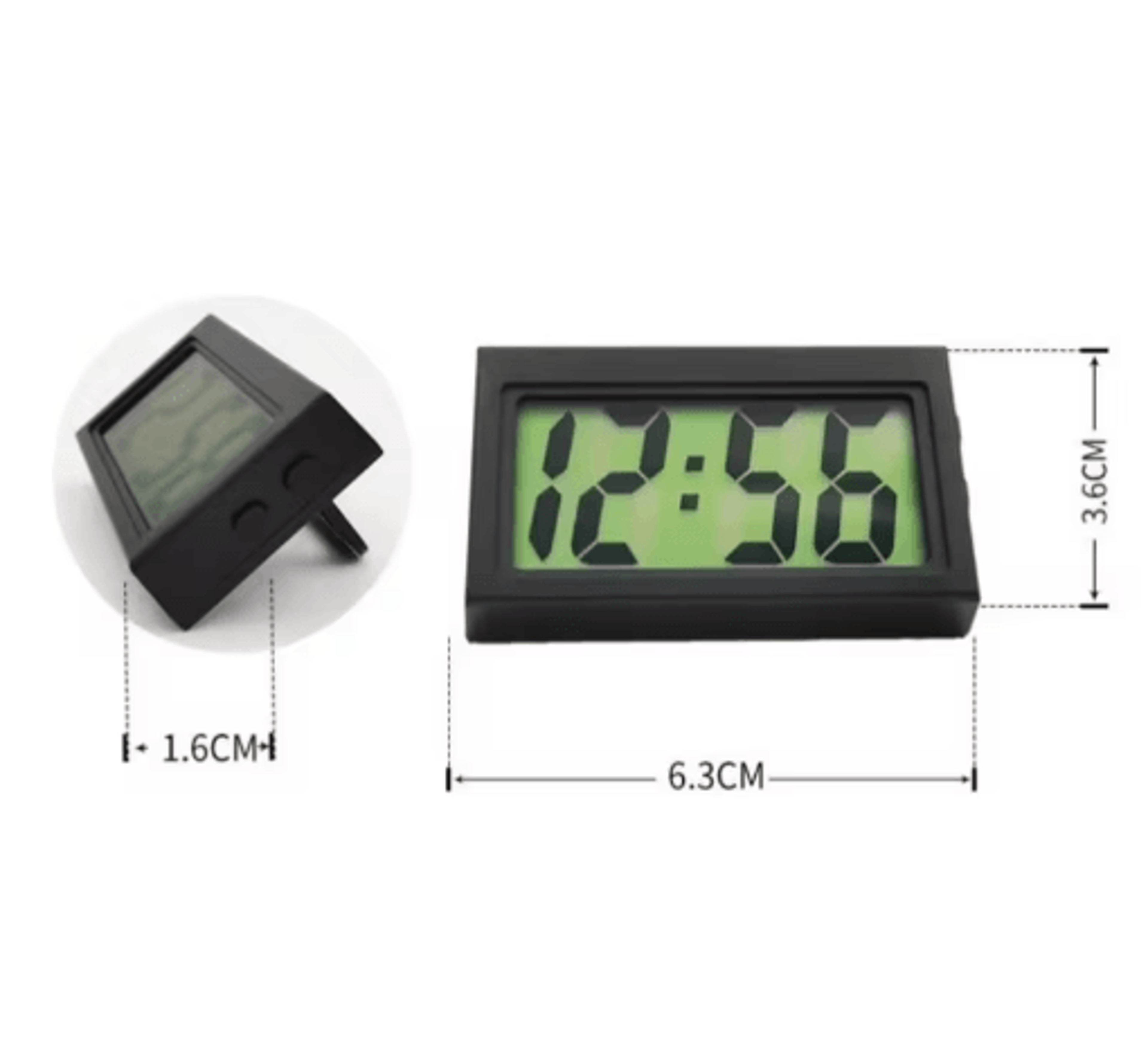 Mini Portable LCD Desk Clock  Battery Powered Date  12H Time Display 4