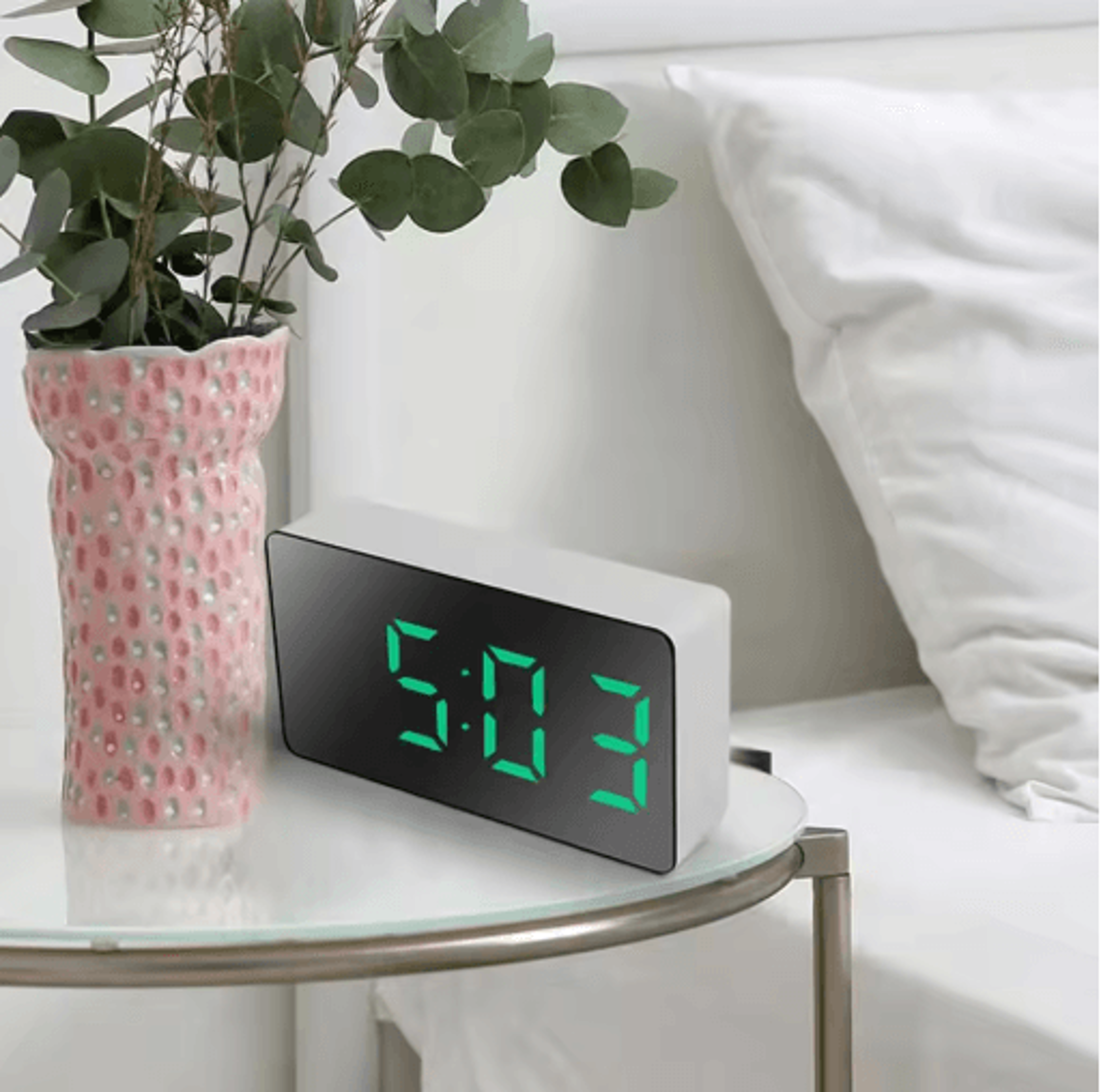Small Digital Alarm Clock  Simple 1224H Electronic Bedside  Travel Clock 7