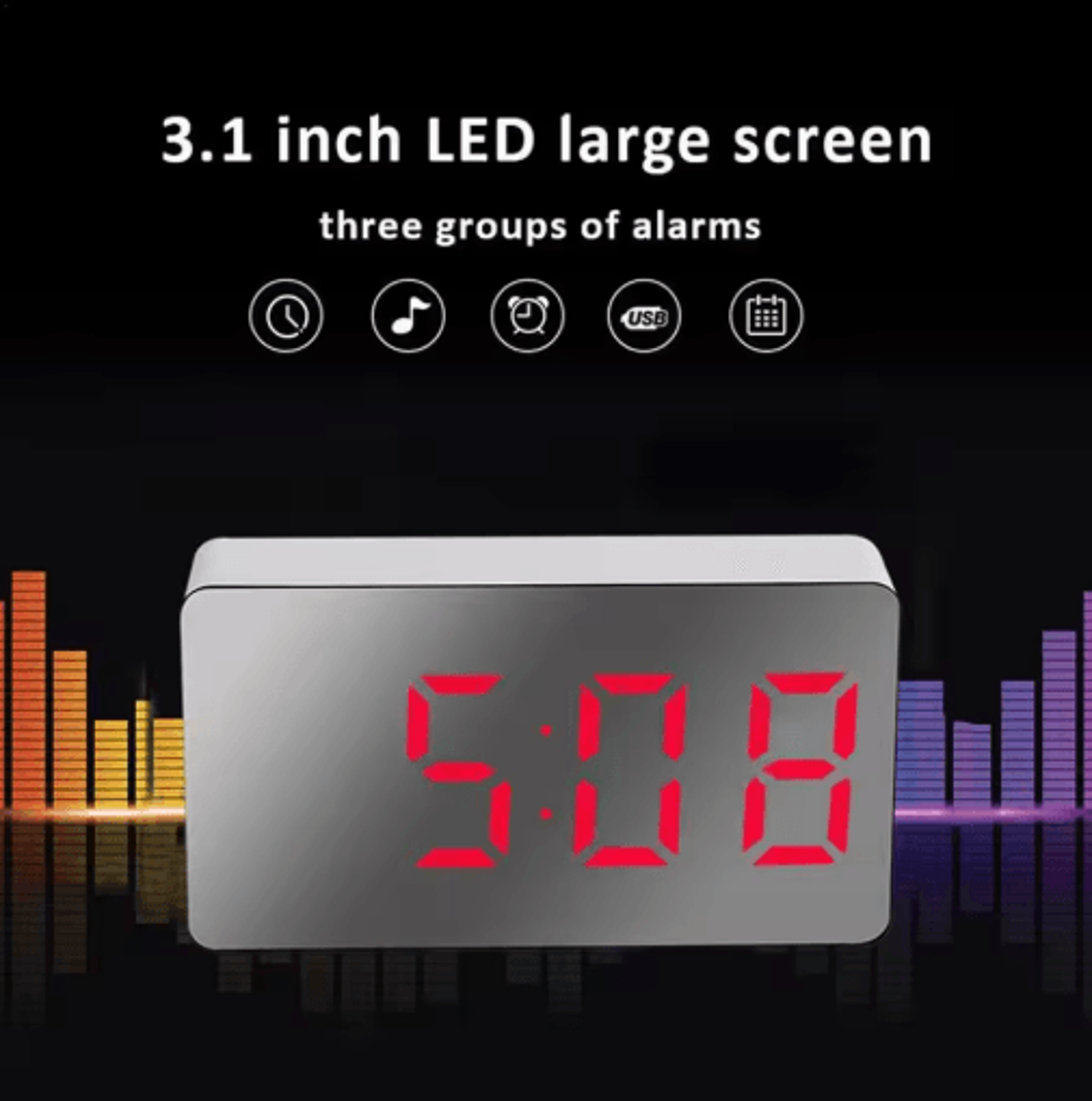 Small Digital Alarm Clock  Simple 1224H Electronic Bedside  Travel Clock 0