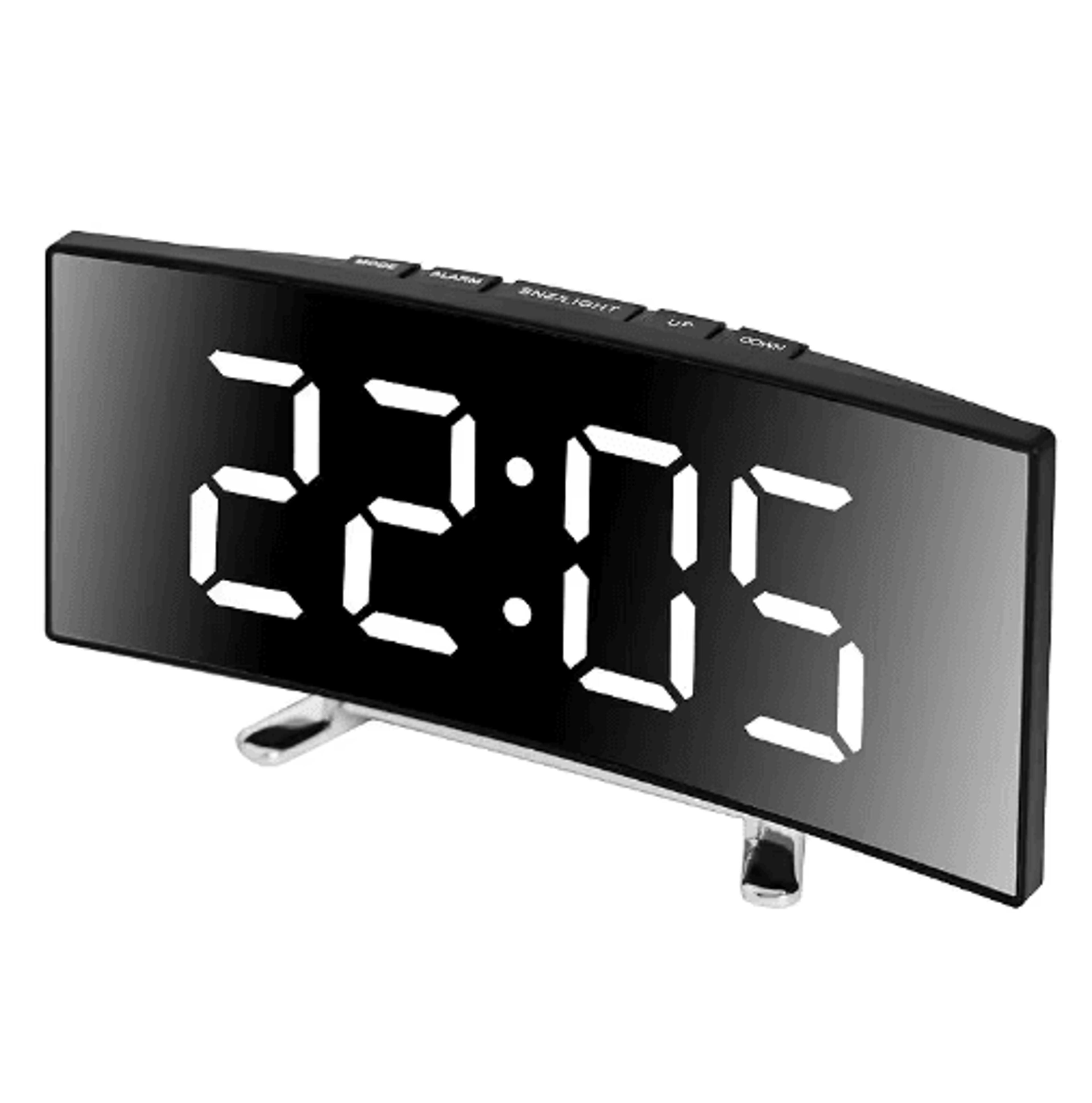 LED Mirror Alarm Clock  Noiseless Large Display Digital Clock 0