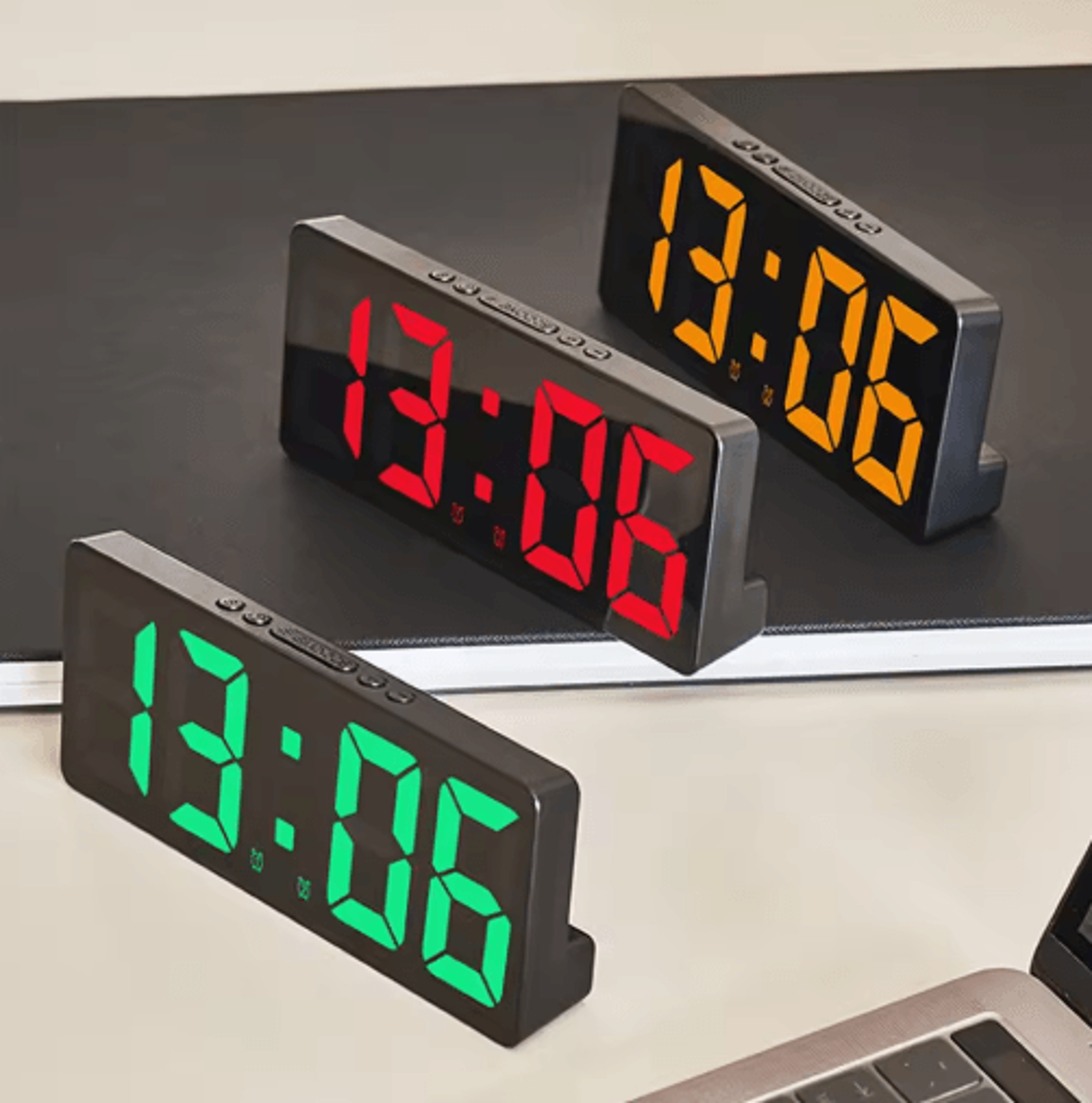 Voice Control LED Alarm Clock  Temperature Display Snooze  Night Mode 0