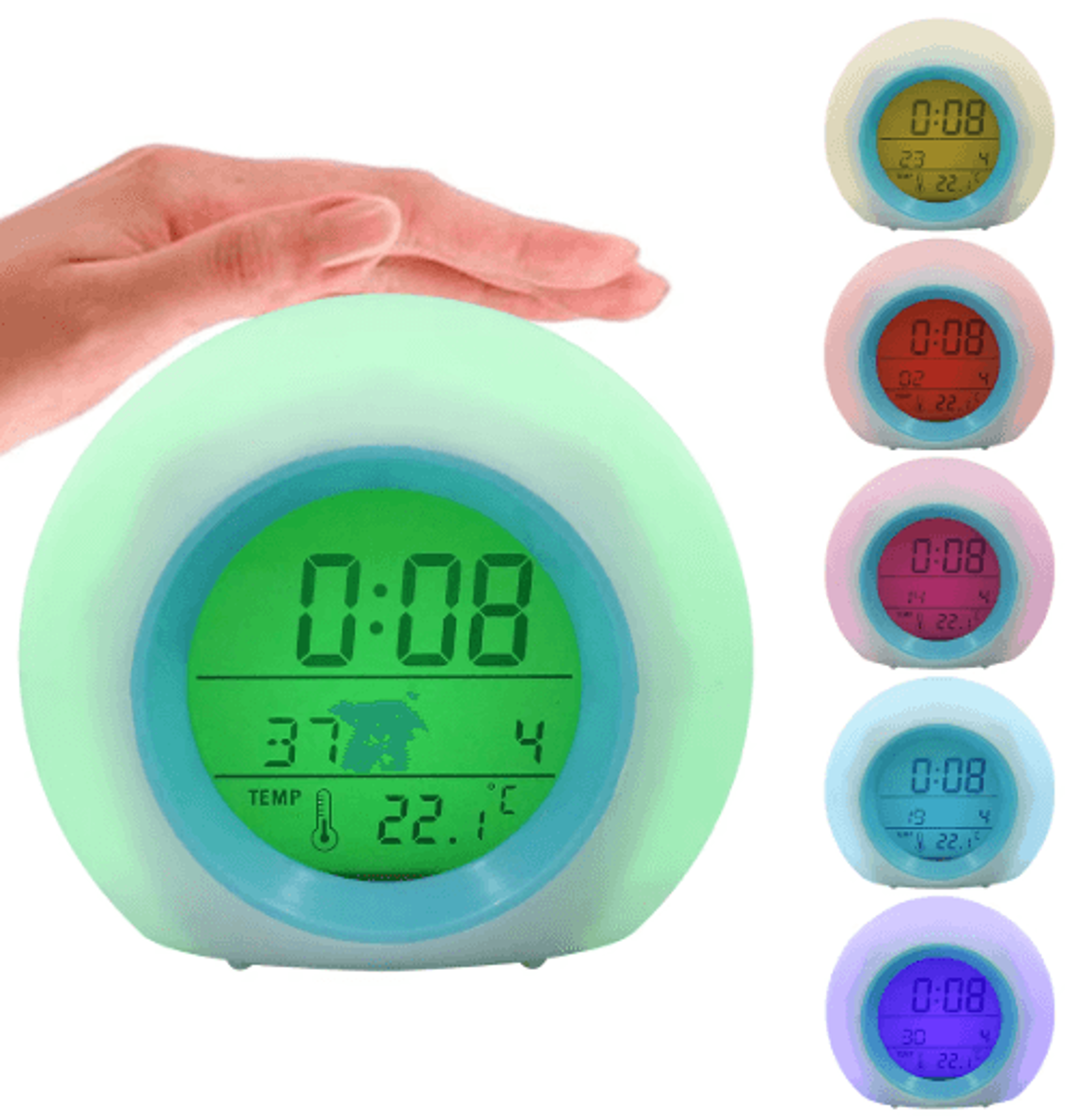 kids led digital alarm clock – 12/24h bedside clock with temperature display