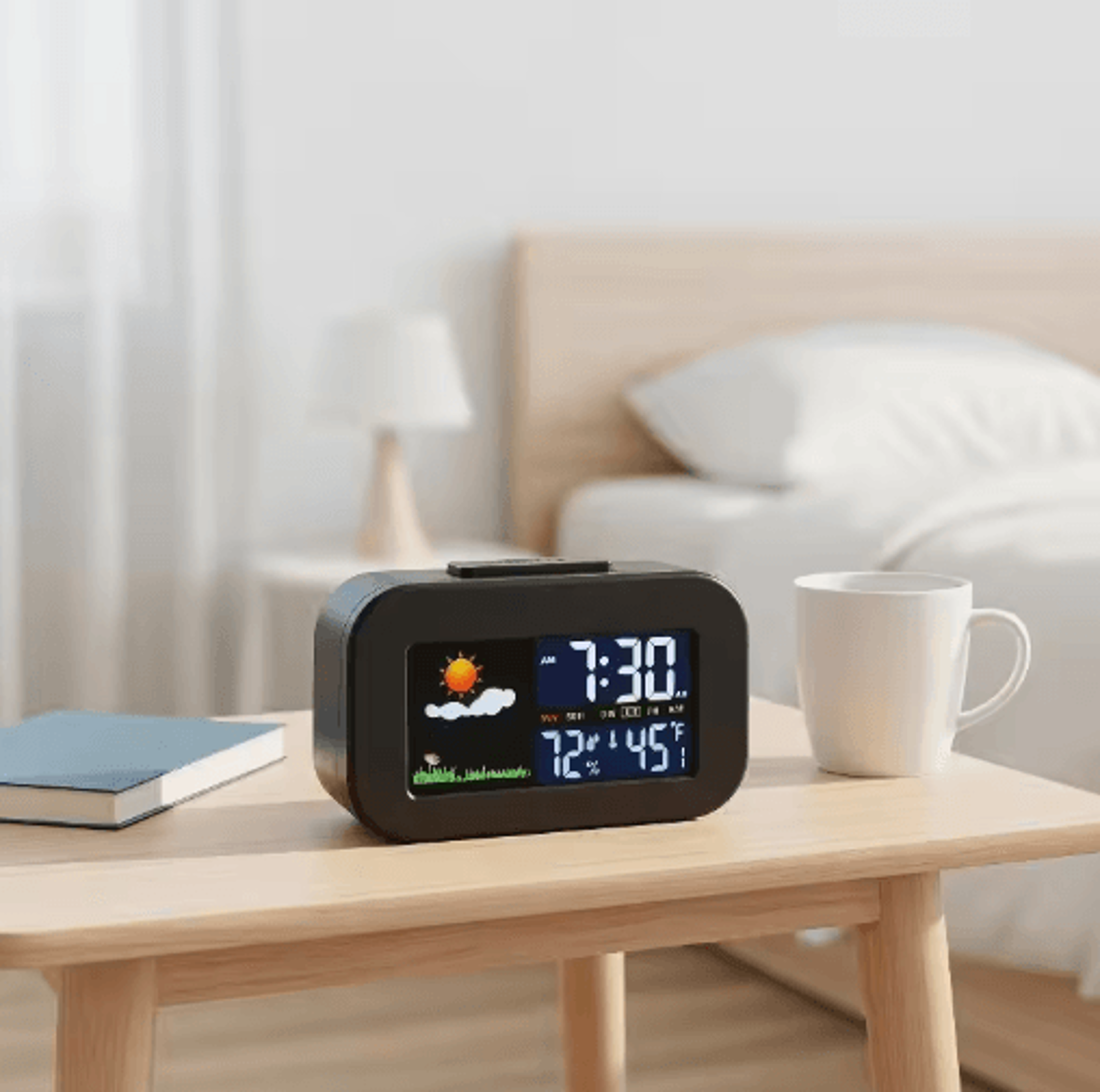 Color Display Weather Station Clock Temperature  Humidity Desk Monitor 7