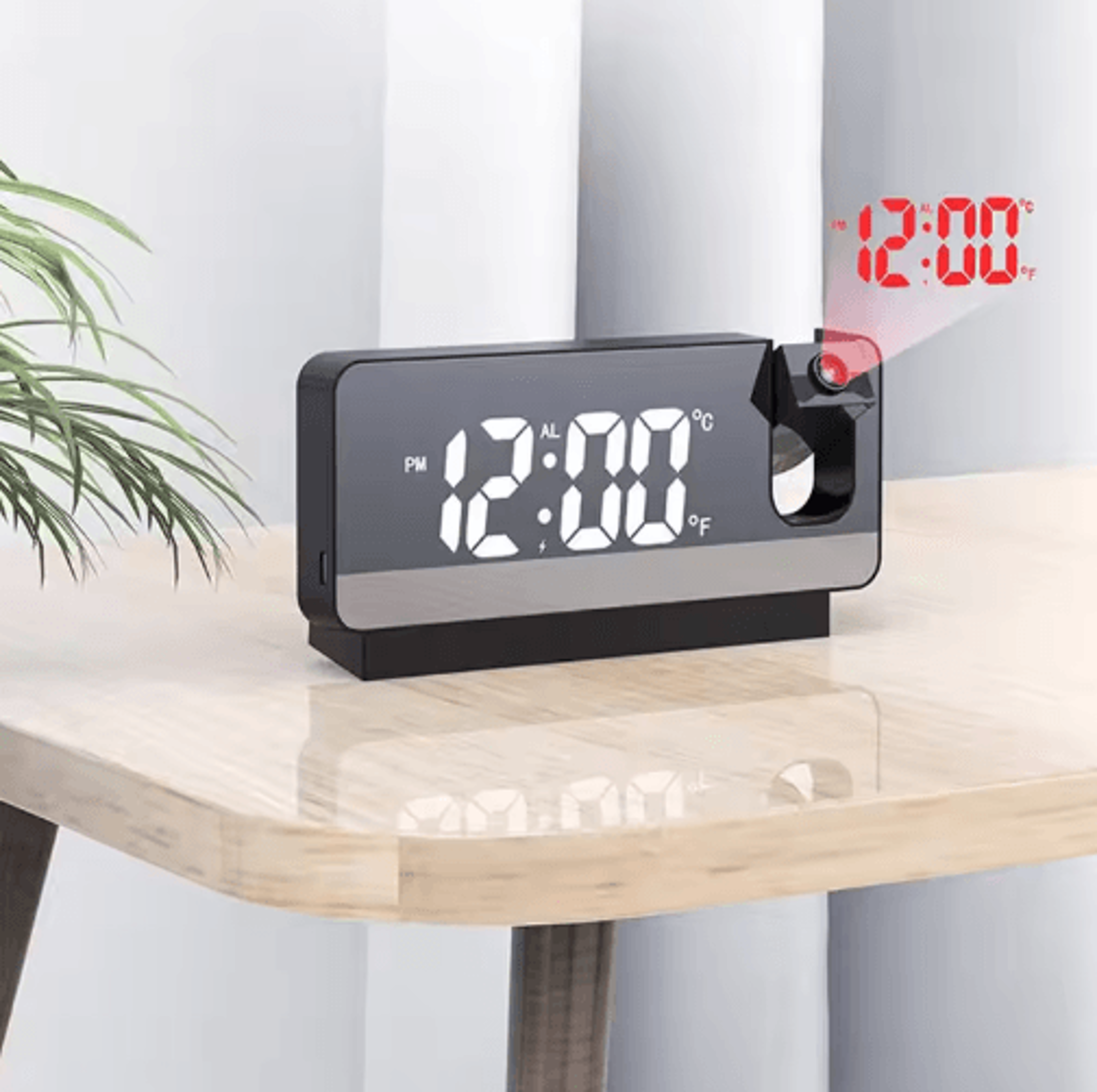 Rechargeable Projection Alarm Clock  LED Ceiling  Wall Projector With Snooze 3