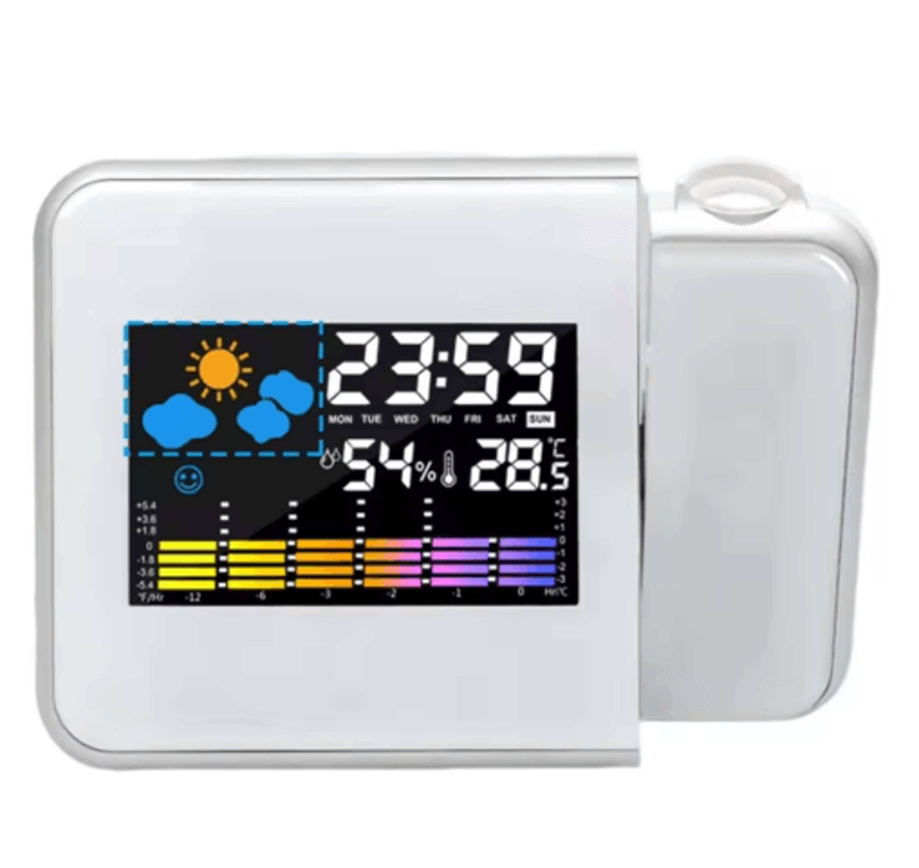 Smart LED Projection Alarm Clock  Adjustable Digital Weather Station Clock 1