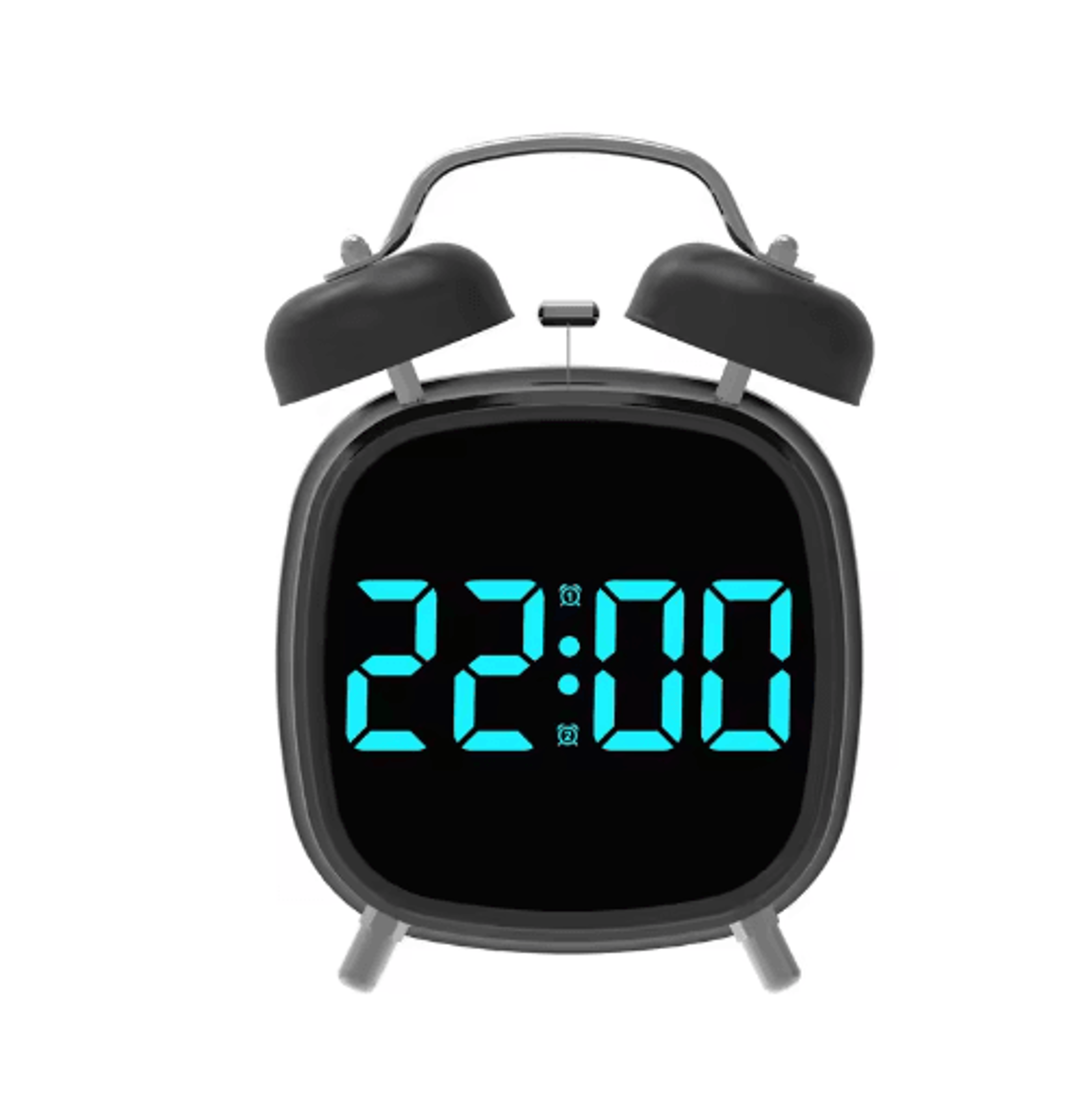 Voice Control Double Bell Alarm Clock  Super Loud LED Clock For Heavy Sleepers 3