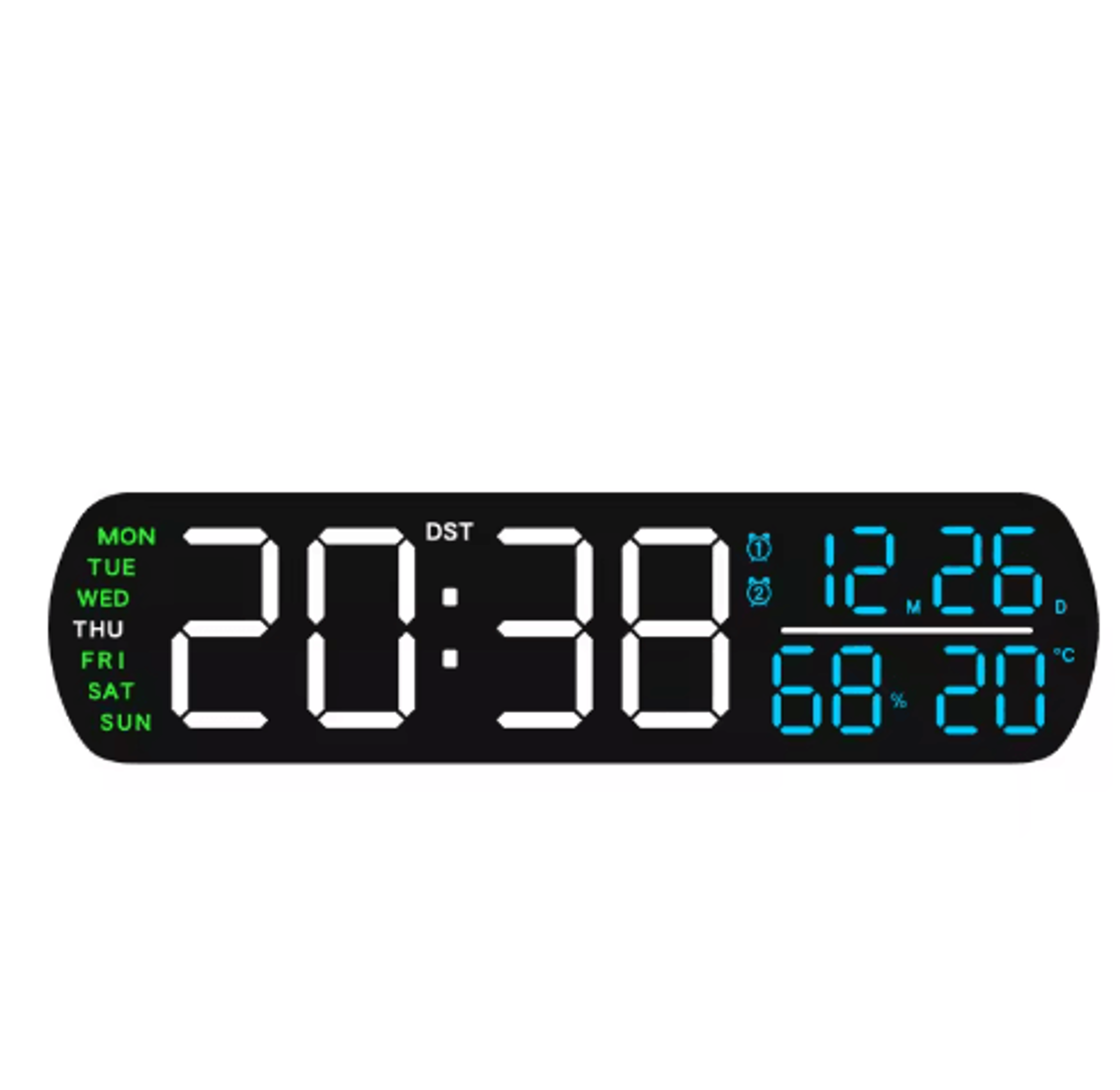 Multifunctional LED Alarm Clock  Temperature Humidity Dual Alarm  Countdown 3