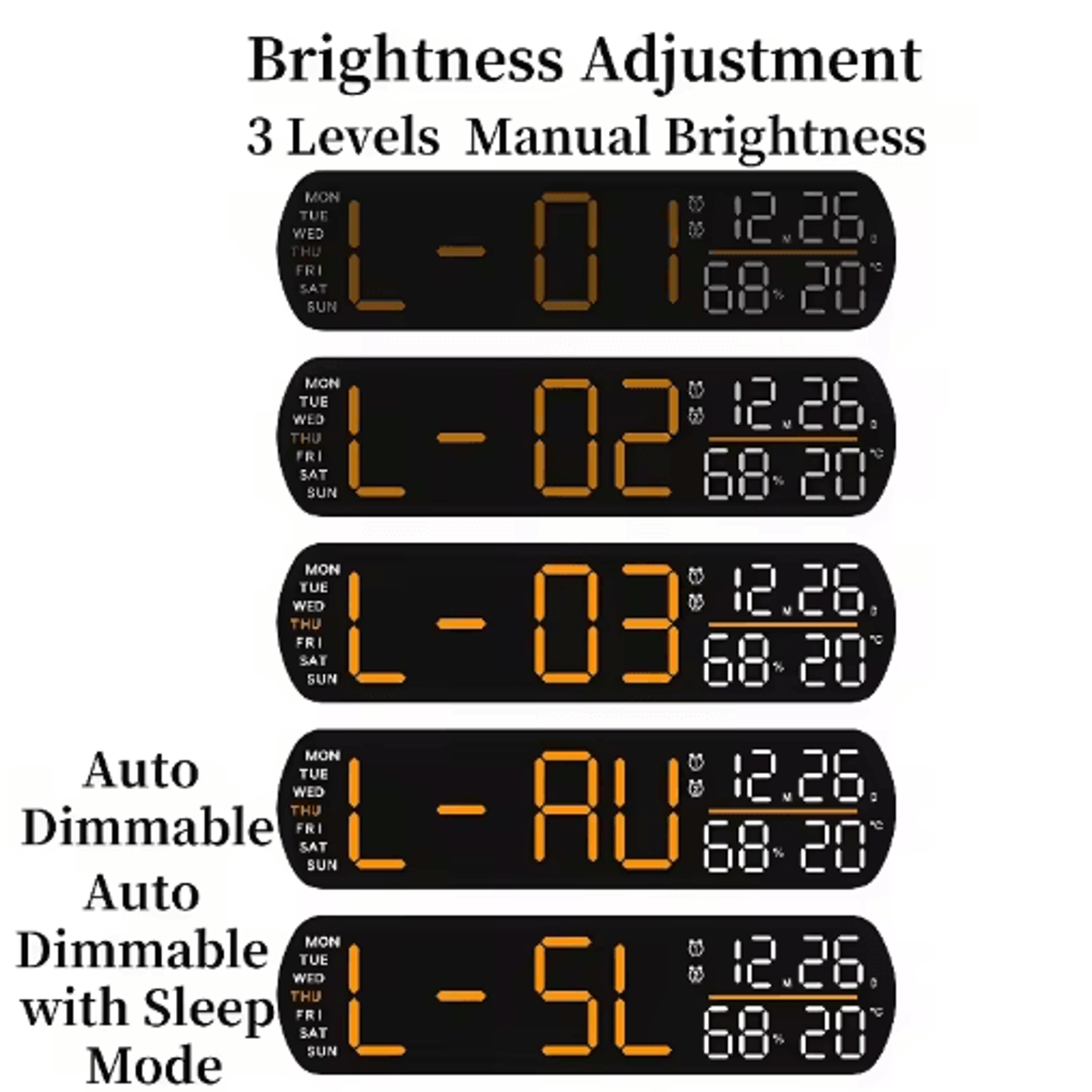 Multifunctional LED Alarm Clock  Temperature Humidity Dual Alarm  Countdown 13