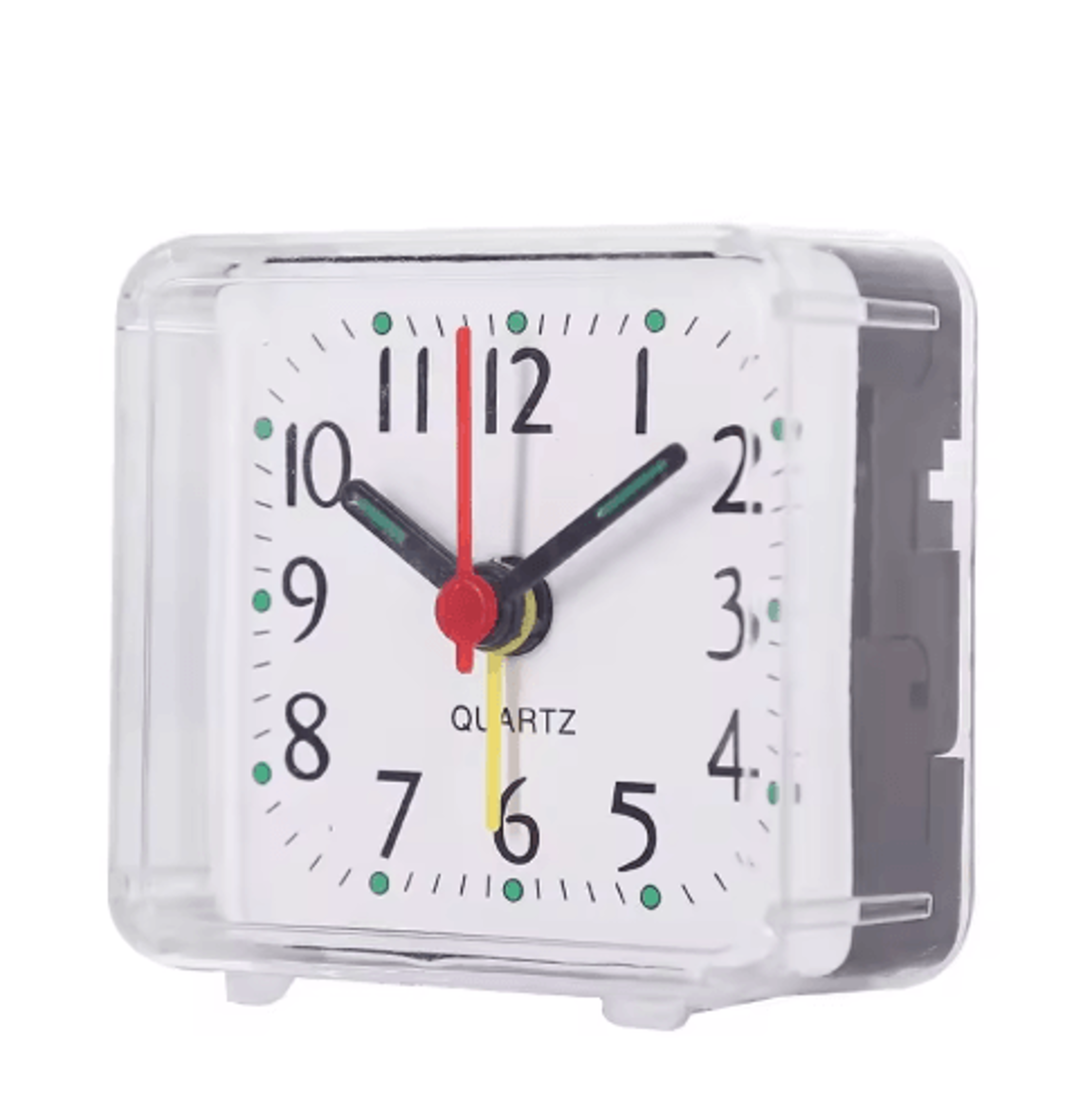 Compact Square Alarm Clock  Small Quartz Desk  Travel Clock 3