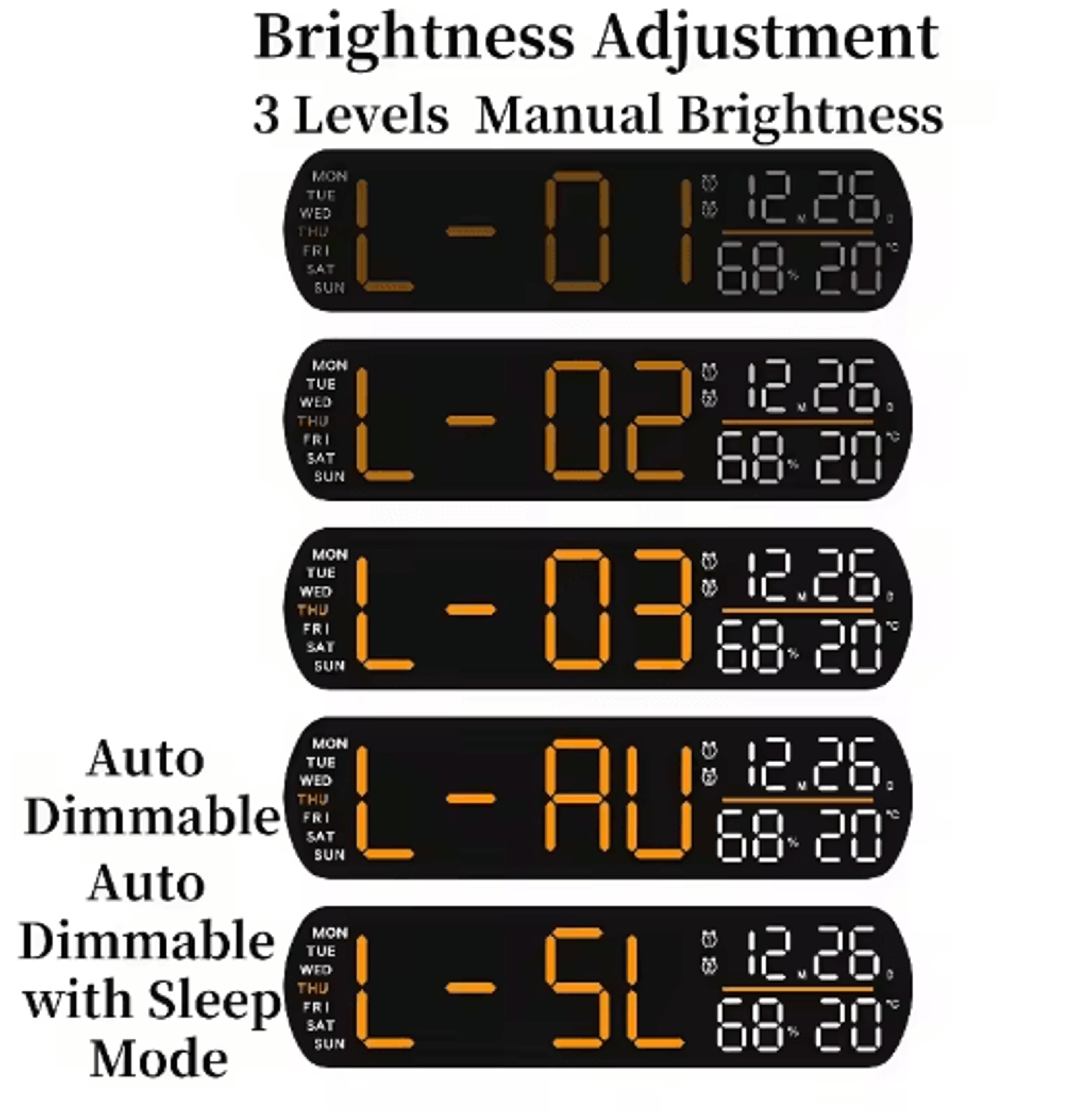 Multifunction LED Alarm Clock  Dual Alarm Temperature  Countdown Timer 13