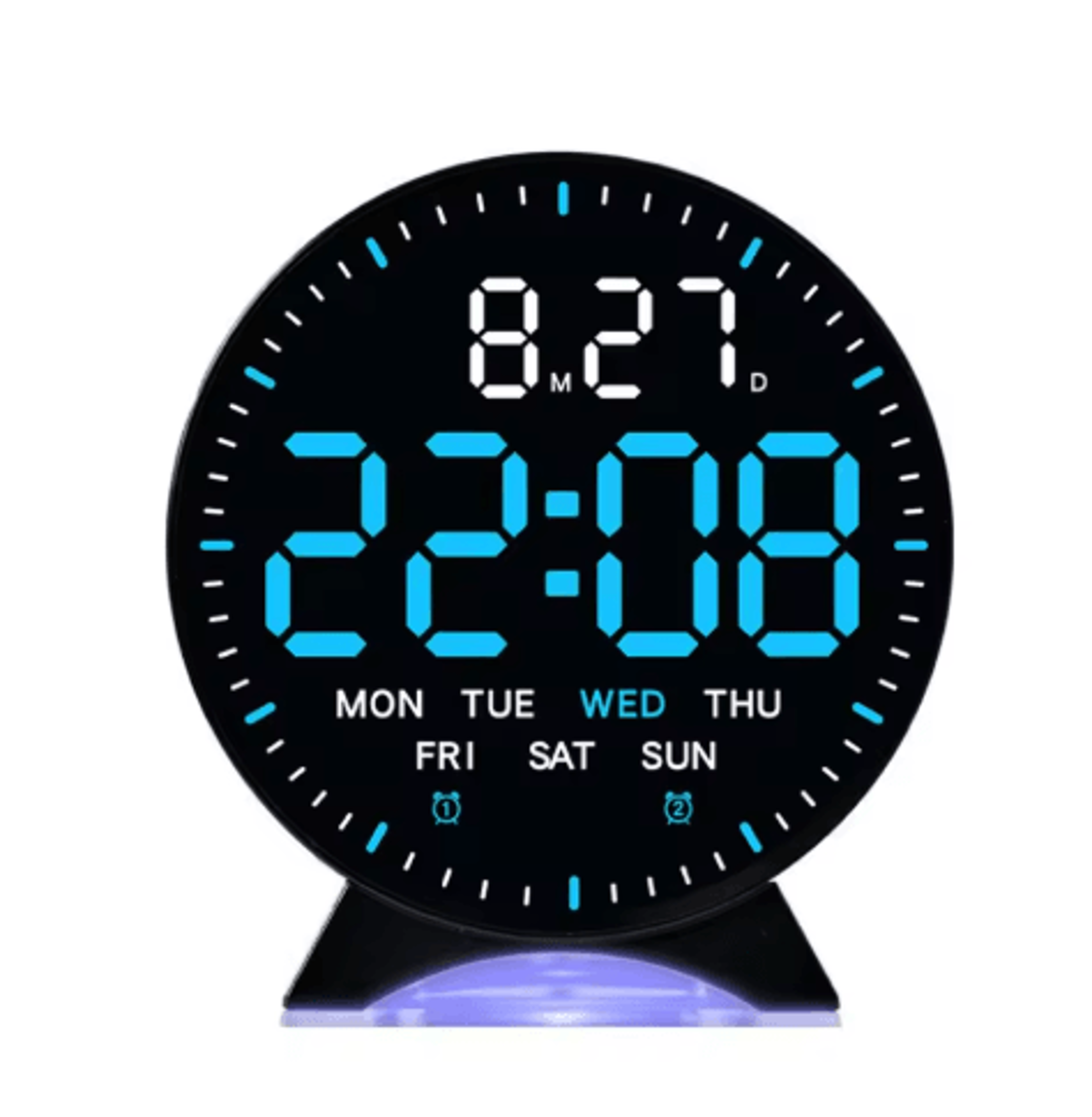 LED Digital Alarm Clock  Date Week  Adjustable Brightness Display 2