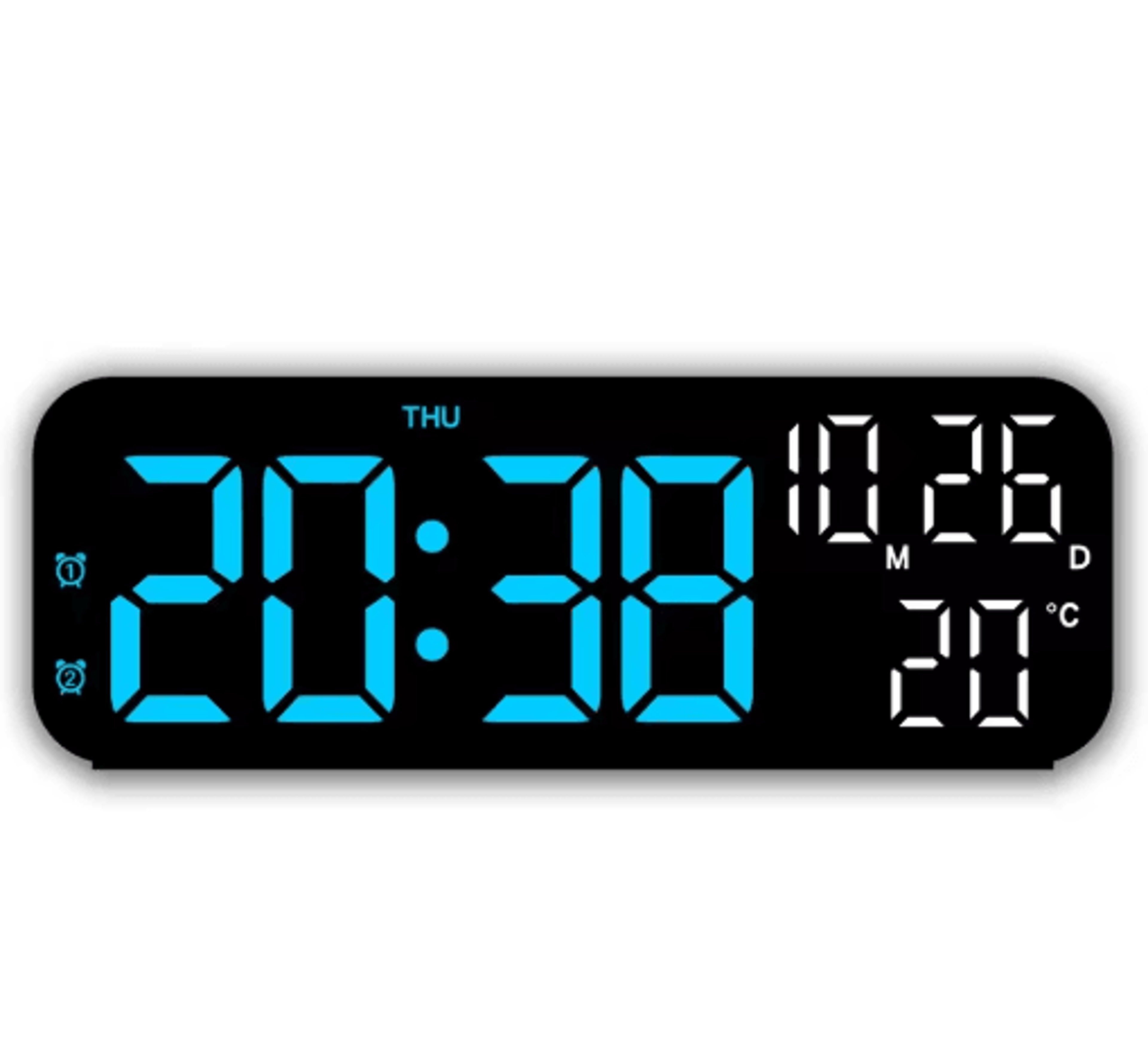 Digital LED Alarm Clock  Voice Control Temperature  Date Display 3