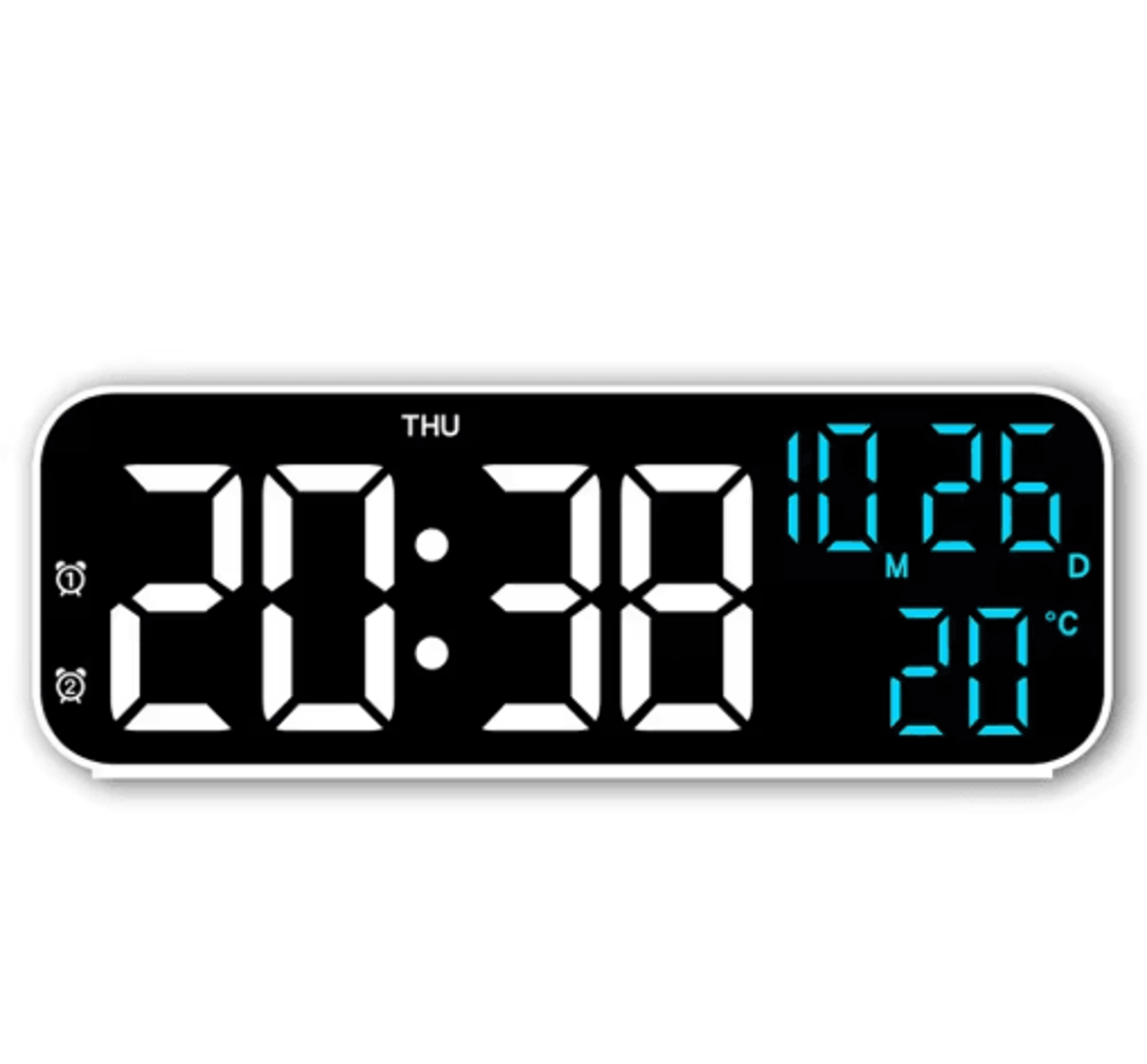 Digital LED Alarm Clock  Voice Control Temperature  Date Display 4