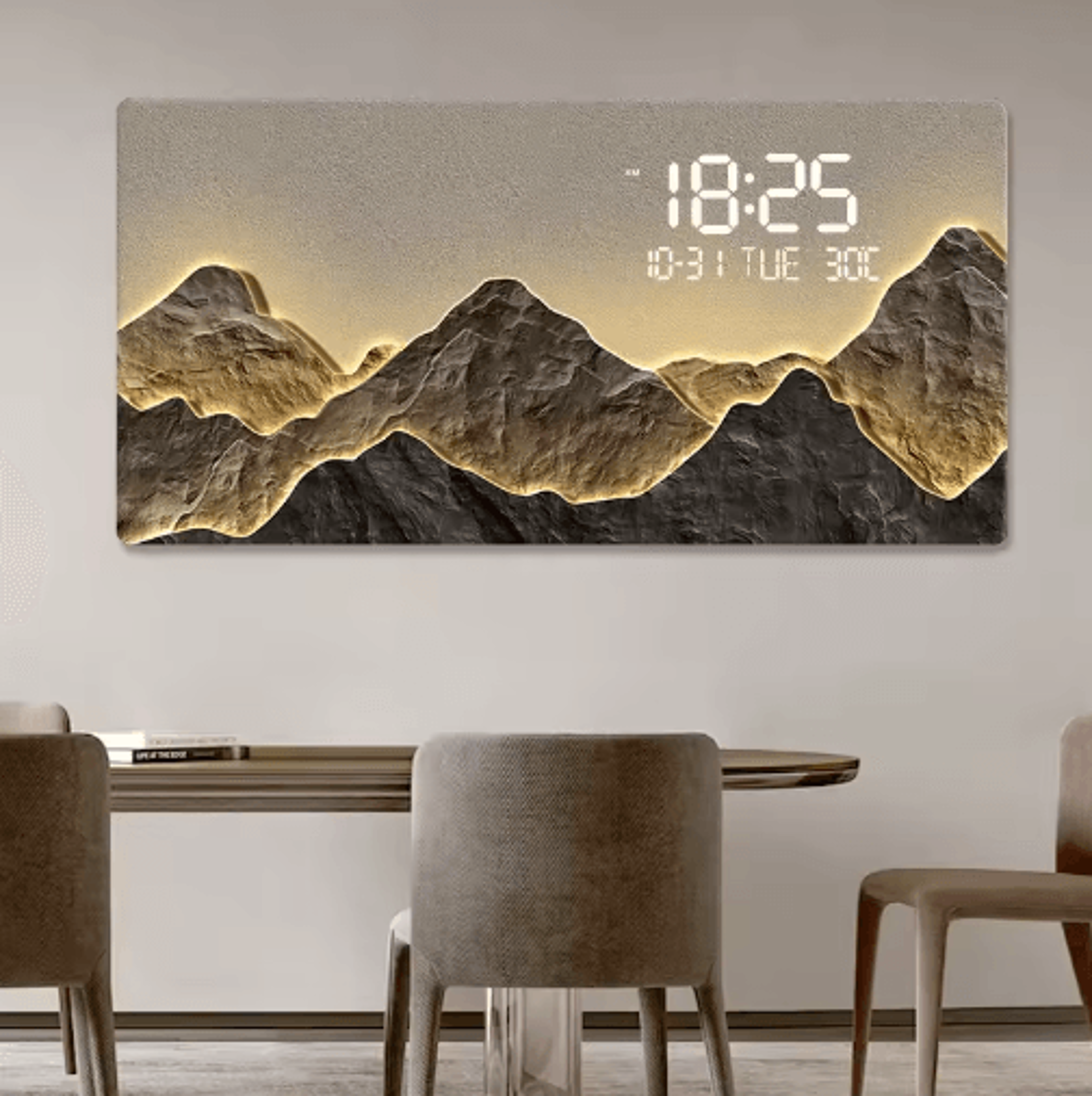 Mountain Landscape Quartz Wall Clock  Luxury Mountains  Rivers Art Decor 7