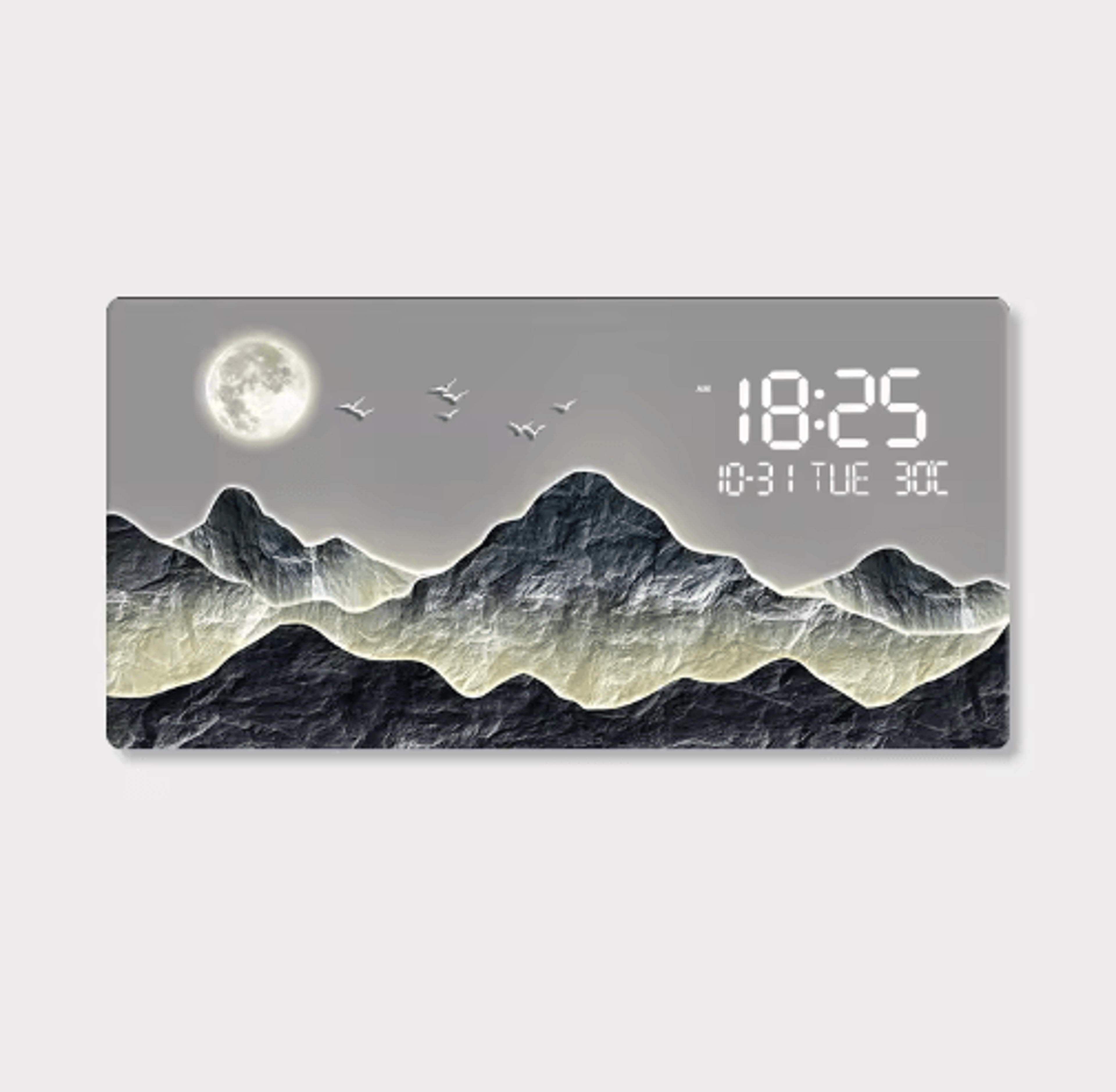 Mountain Landscape Quartz Wall Clock  Luxury Mountains  Rivers Art Decor 1