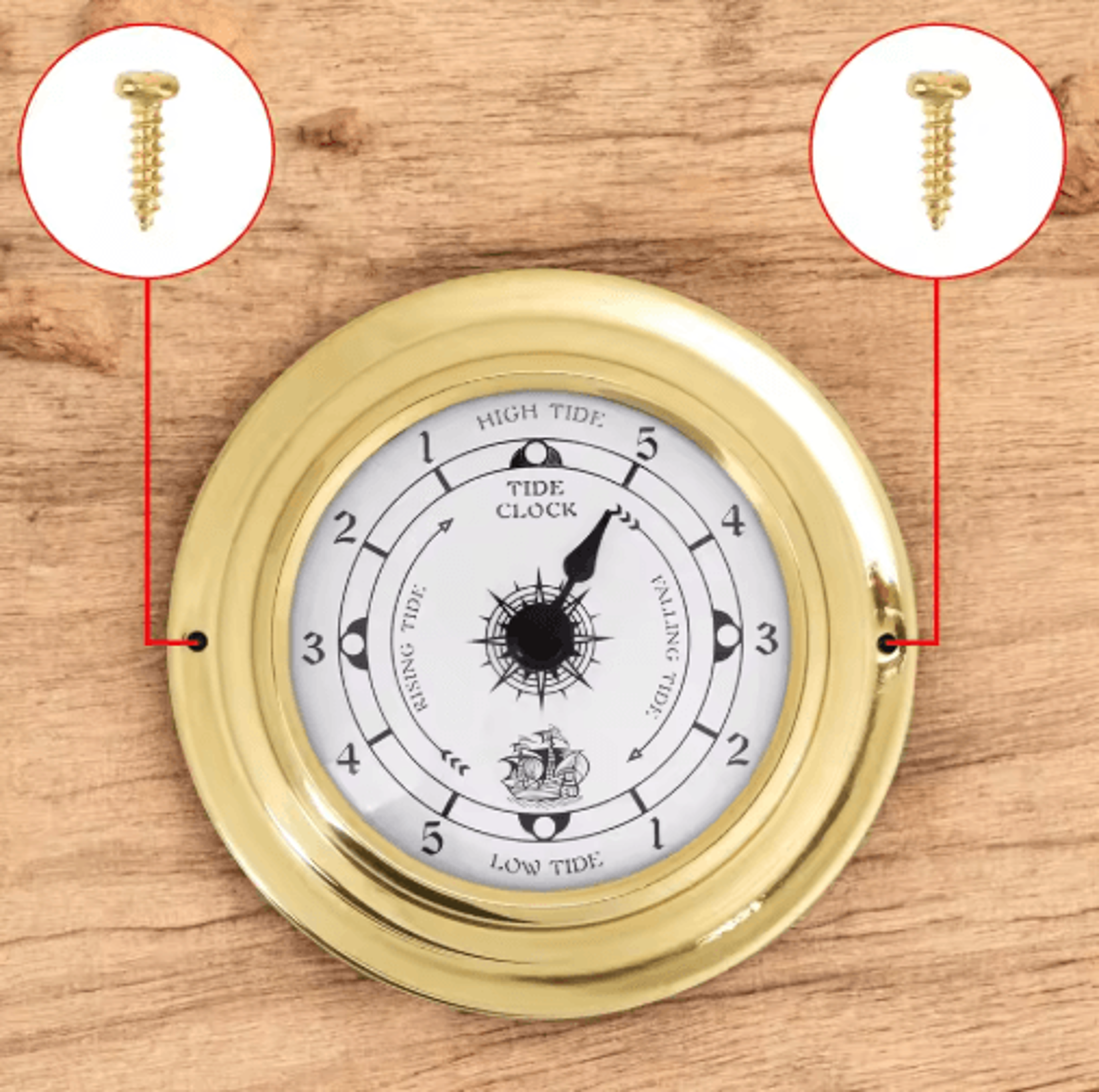 98mm Vintage Tide Clock  Nautical WallMounted Sailing Instrument 6