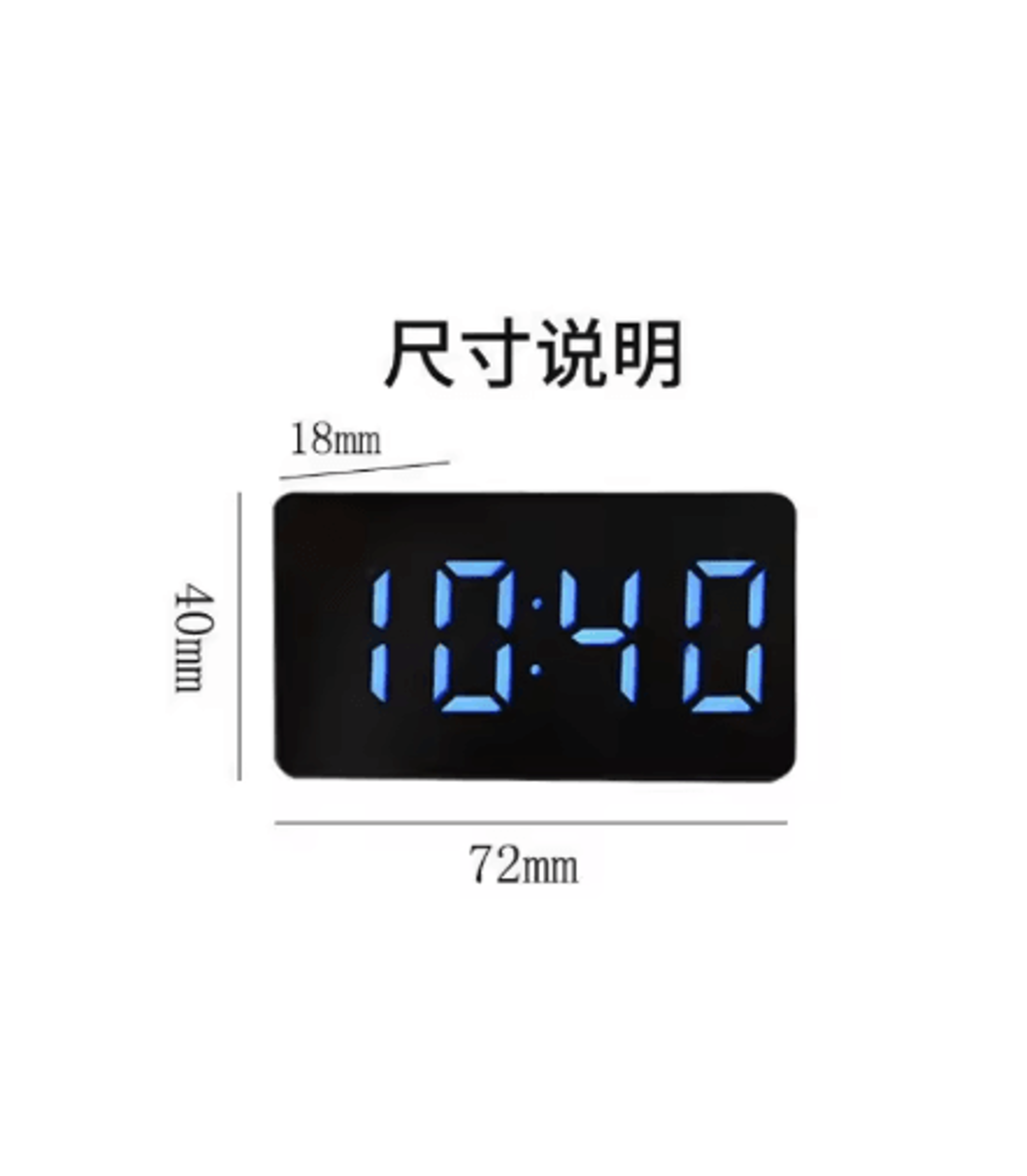 Mirror Digital Alarm Clock  Snooze  LED Night Light Table Clock 4
