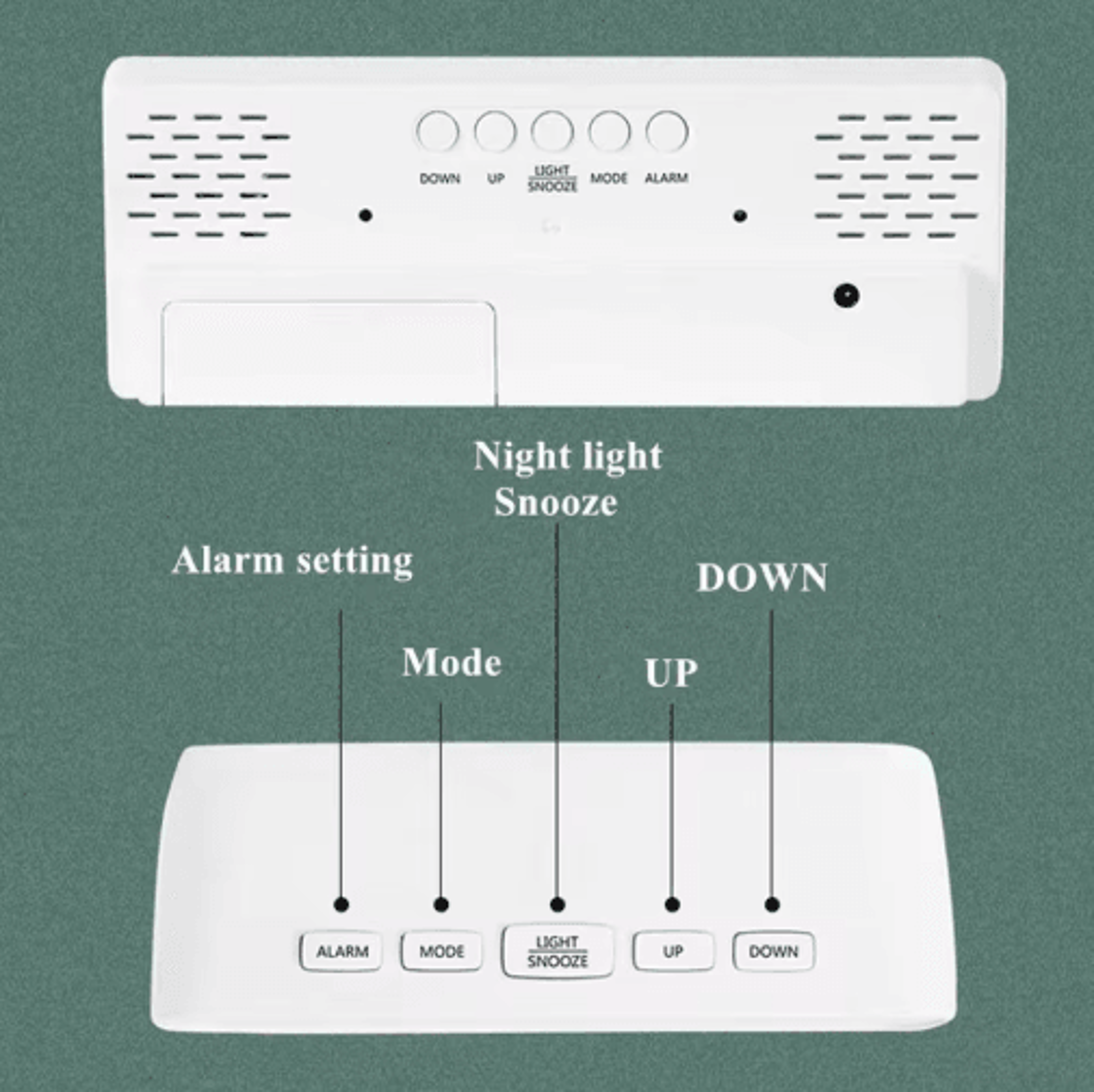 LED Digital Alarm Clock Temperature Display  Adjustable Brightness 8