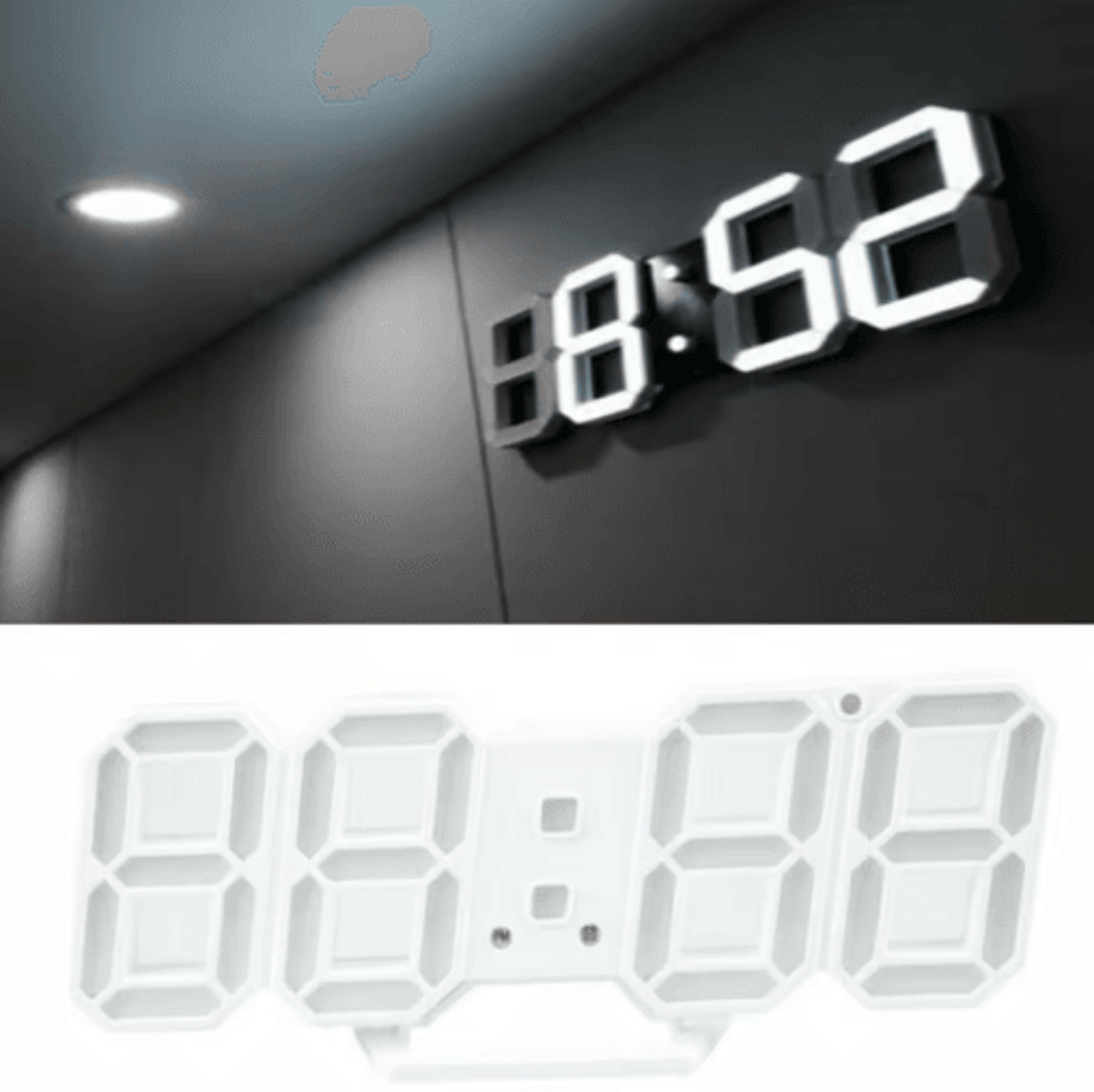 Modern 3D LED Wall Clock  USB Digital Alarm  Timer Display 5