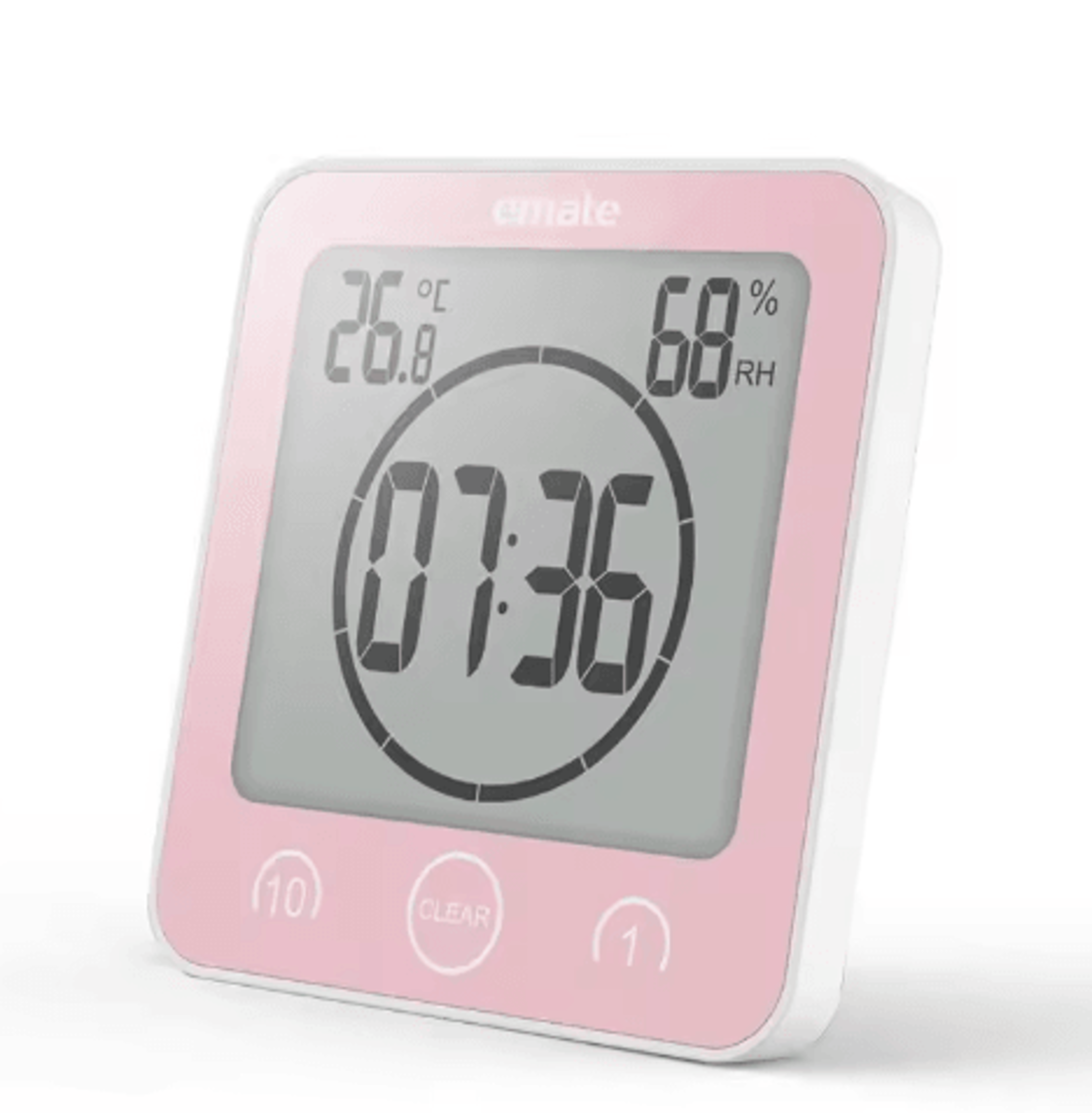LCD Waterproof Bathroom Clock  Timer Temperature  Humidity Display 5