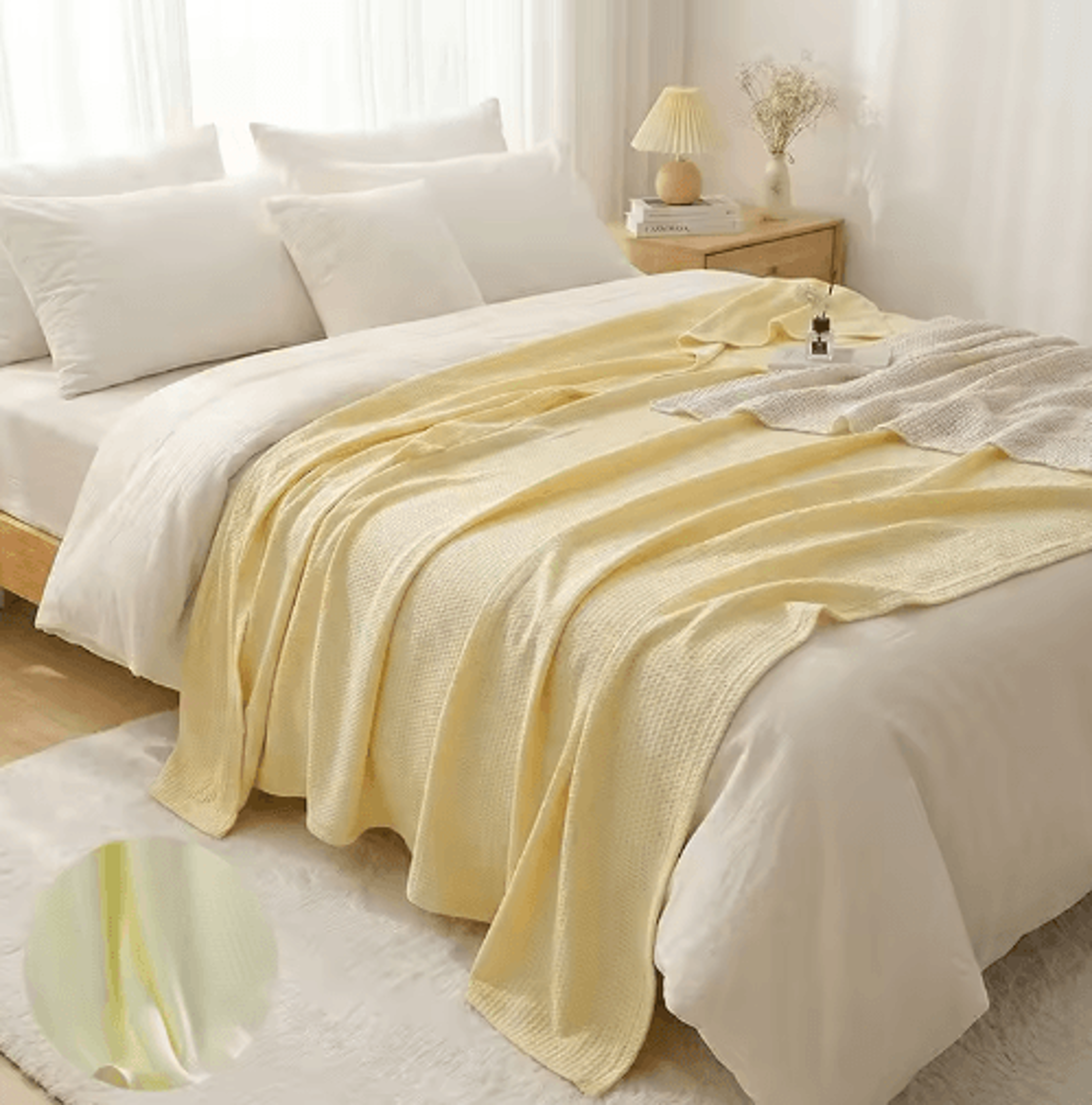 100 Bamboo Fiber Summer Blanket  Lightweight Breathable Cooling Bed  Sofa Throw 8